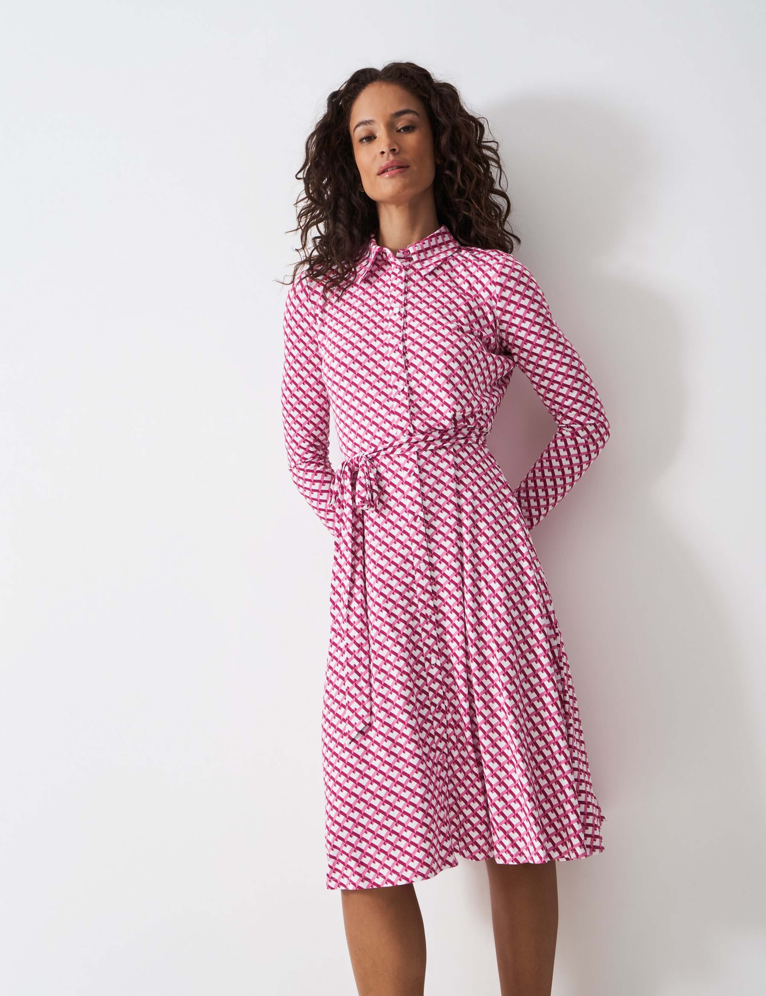 Jersey Geometric Midi Shirt Dress 5 of 5