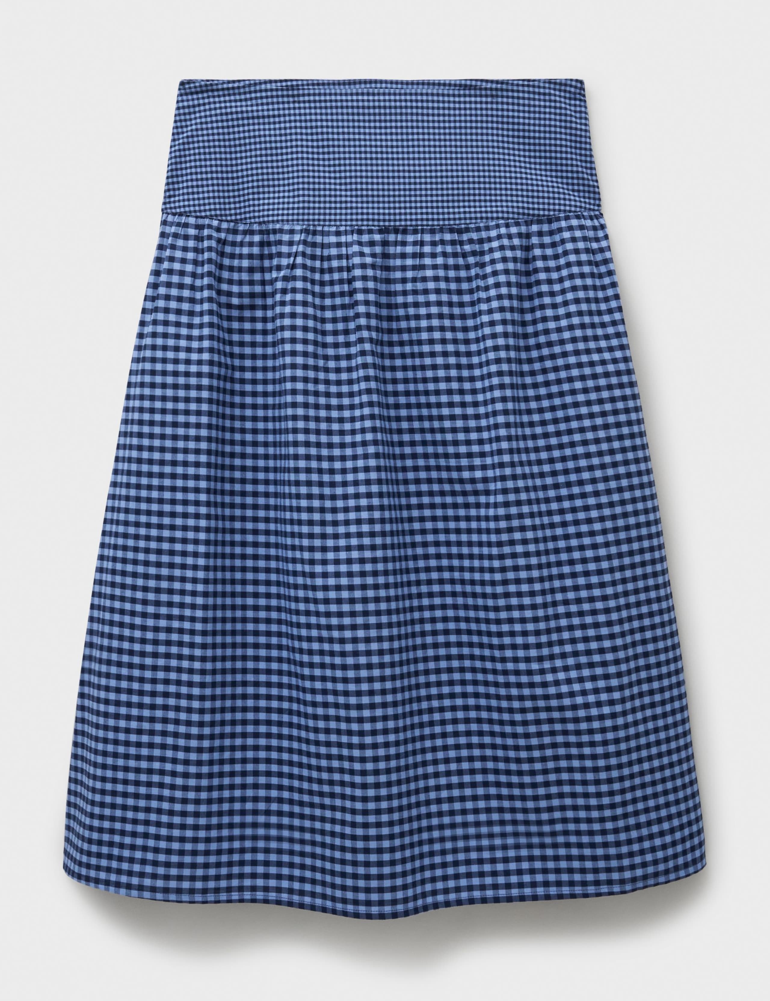 Pure Cotton Gingham Midi A-Line Skirt 2 of 5