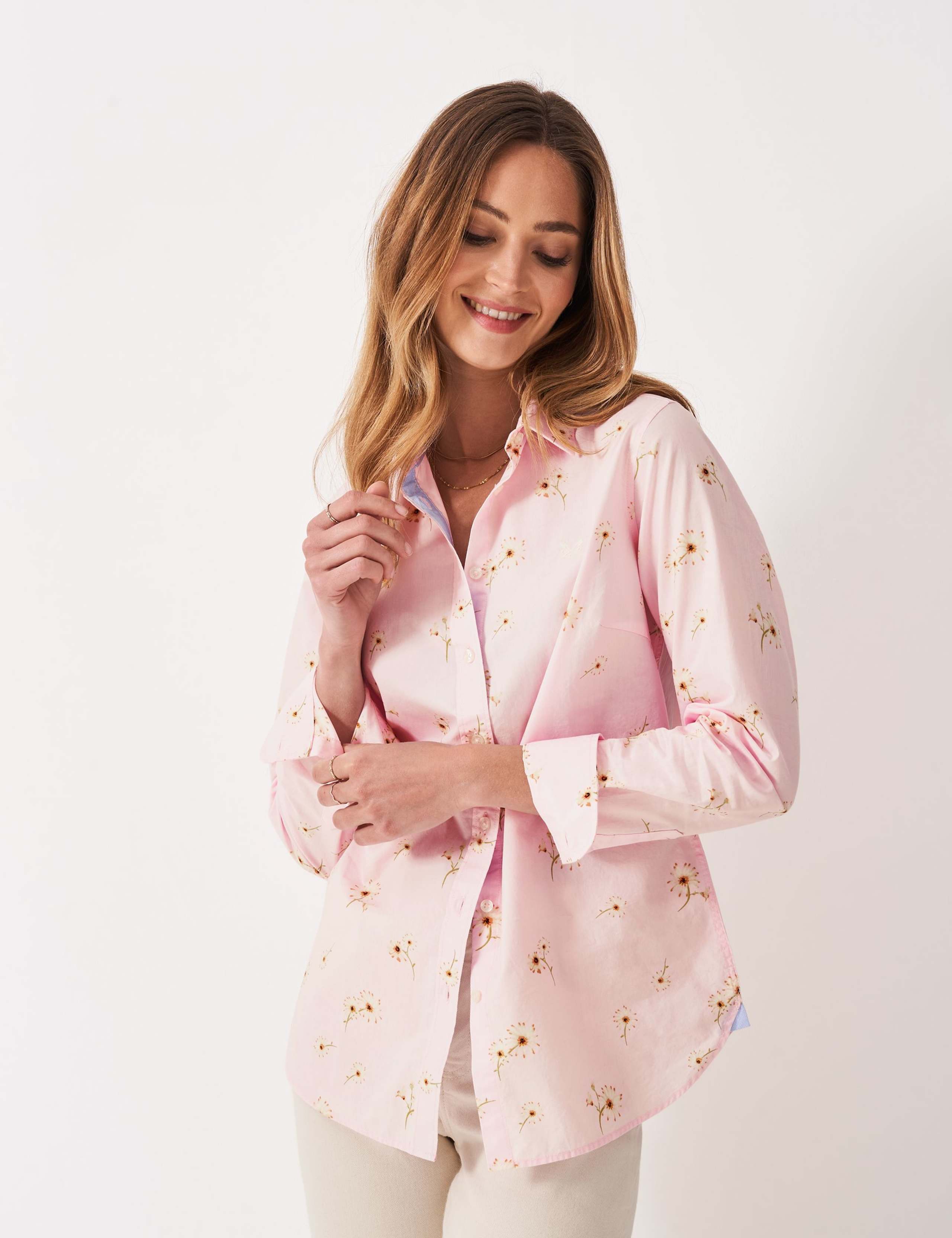 Pure Cotton Floral Collared Shirt 4 of 5