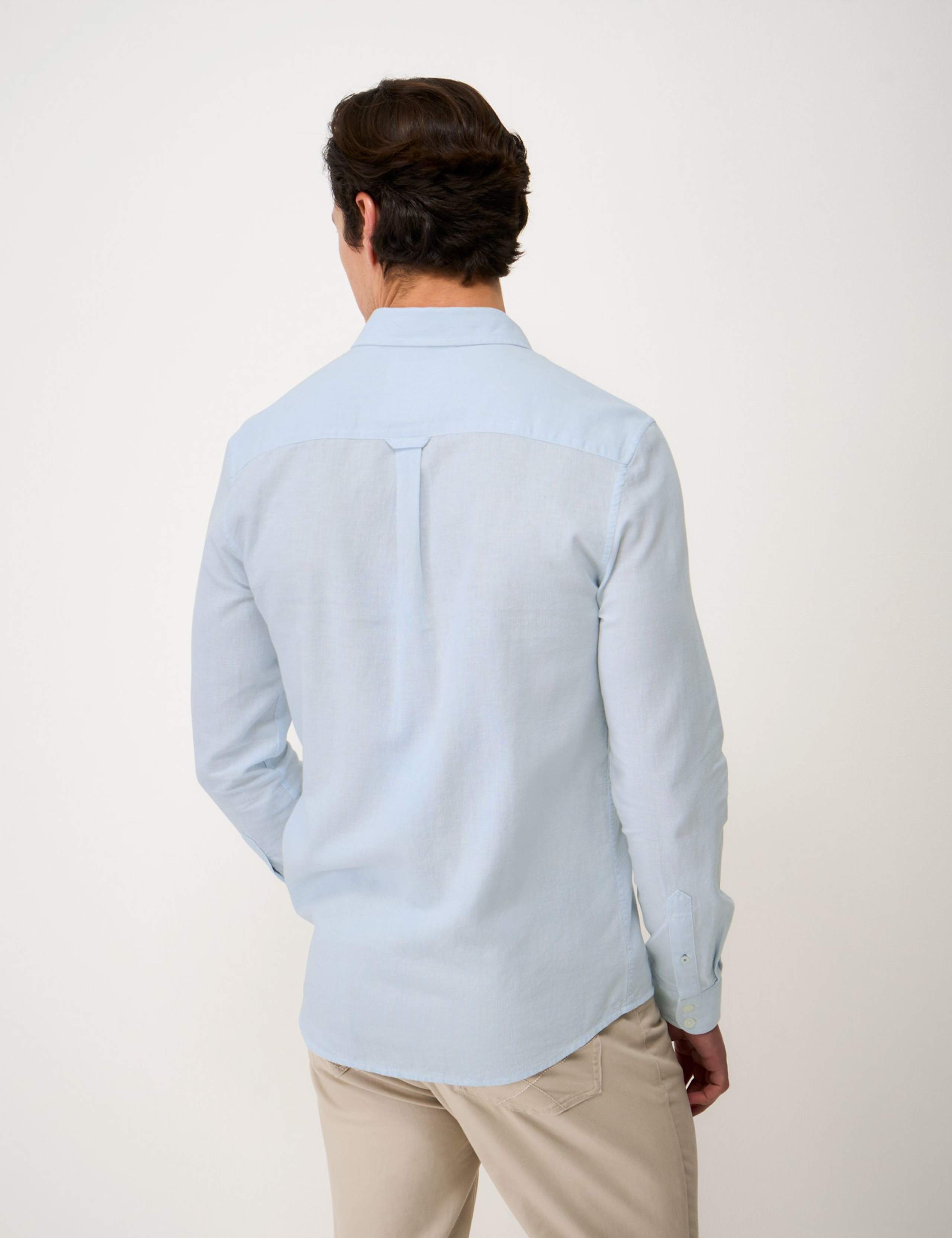 Cotton Linen Blend Micro Stripe Shirt 3 of 5