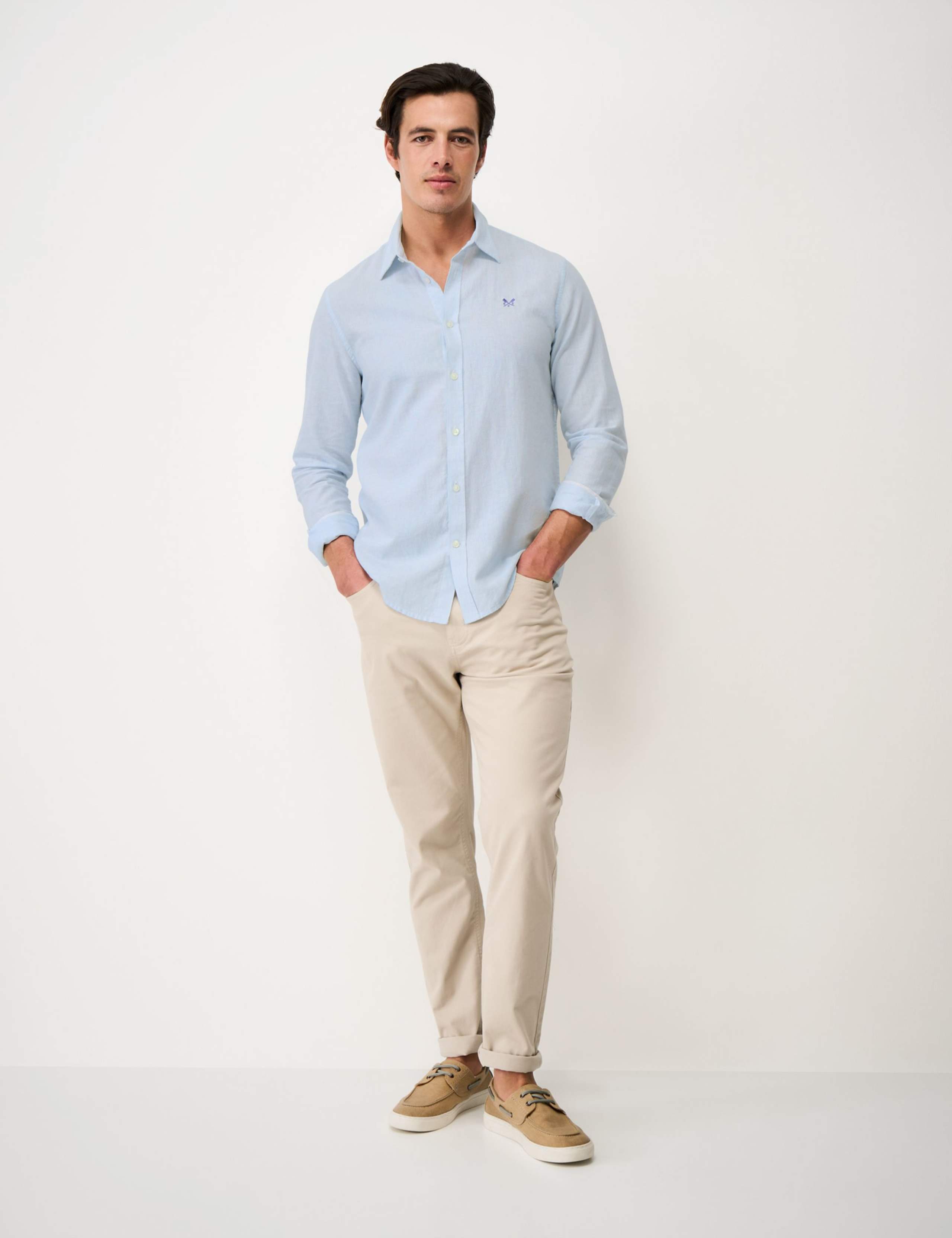 Cotton Linen Blend Micro Stripe Shirt 4 of 5