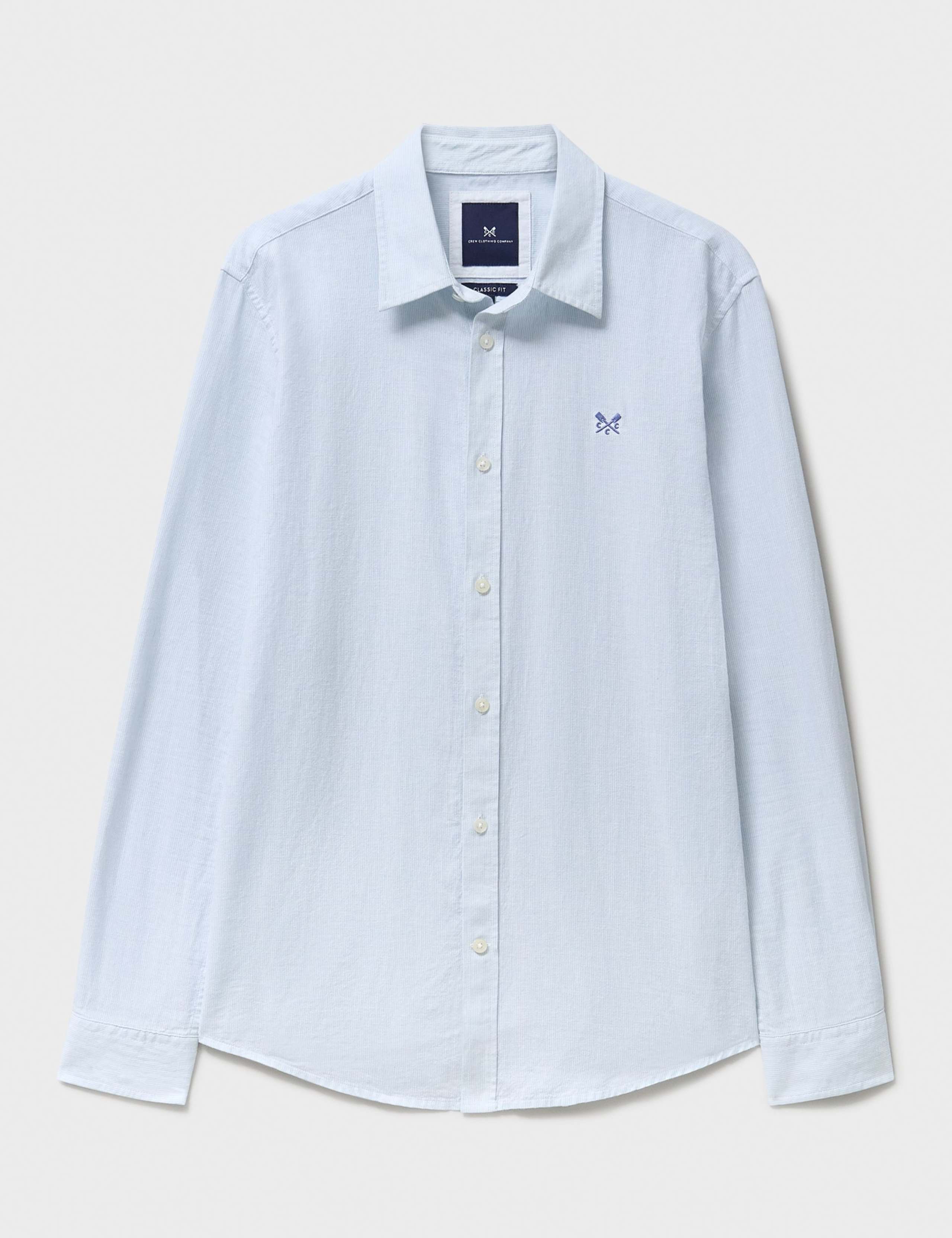Cotton Linen Blend Micro Stripe Shirt 2 of 5