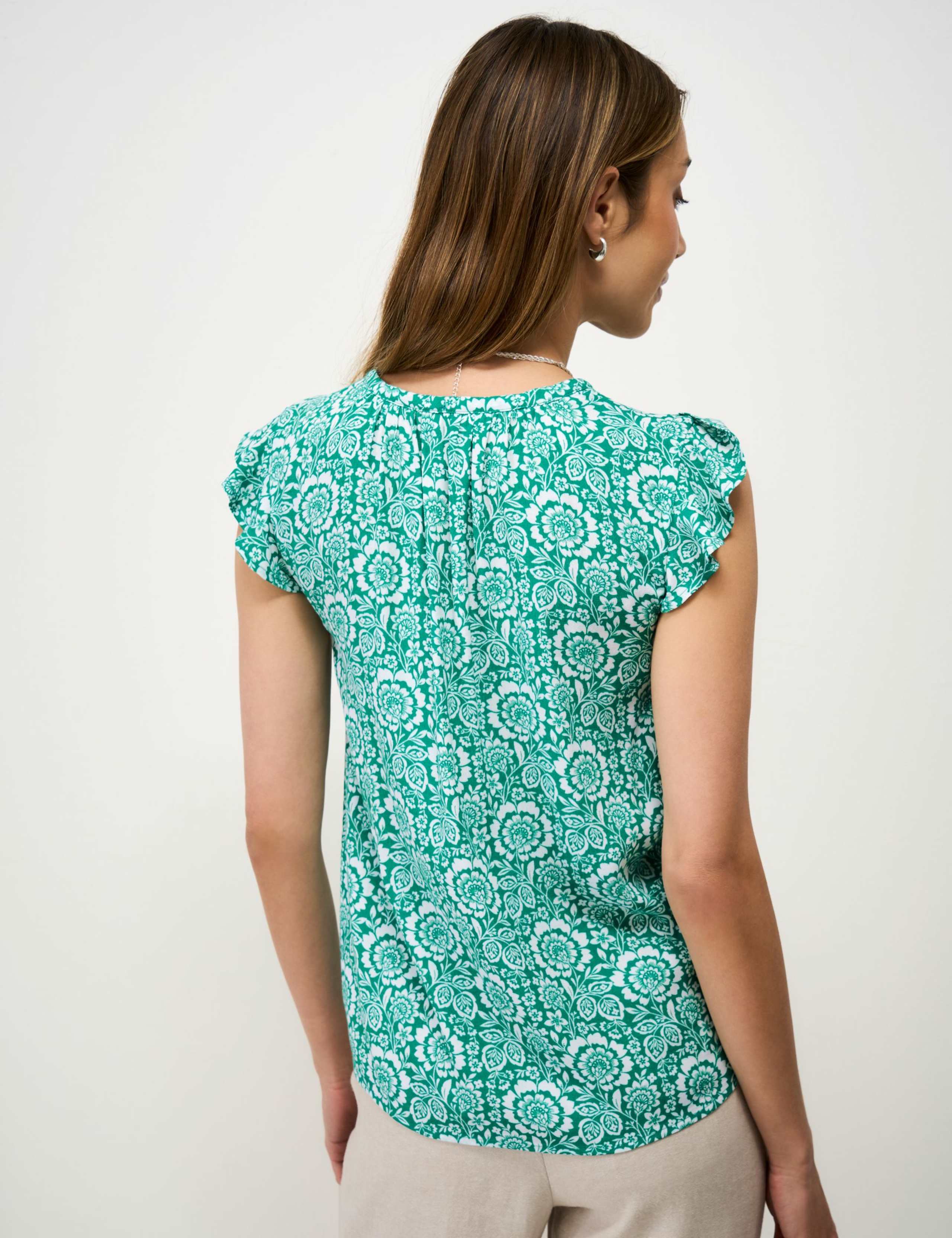 Floral Tie Neck Blouse 3 of 5