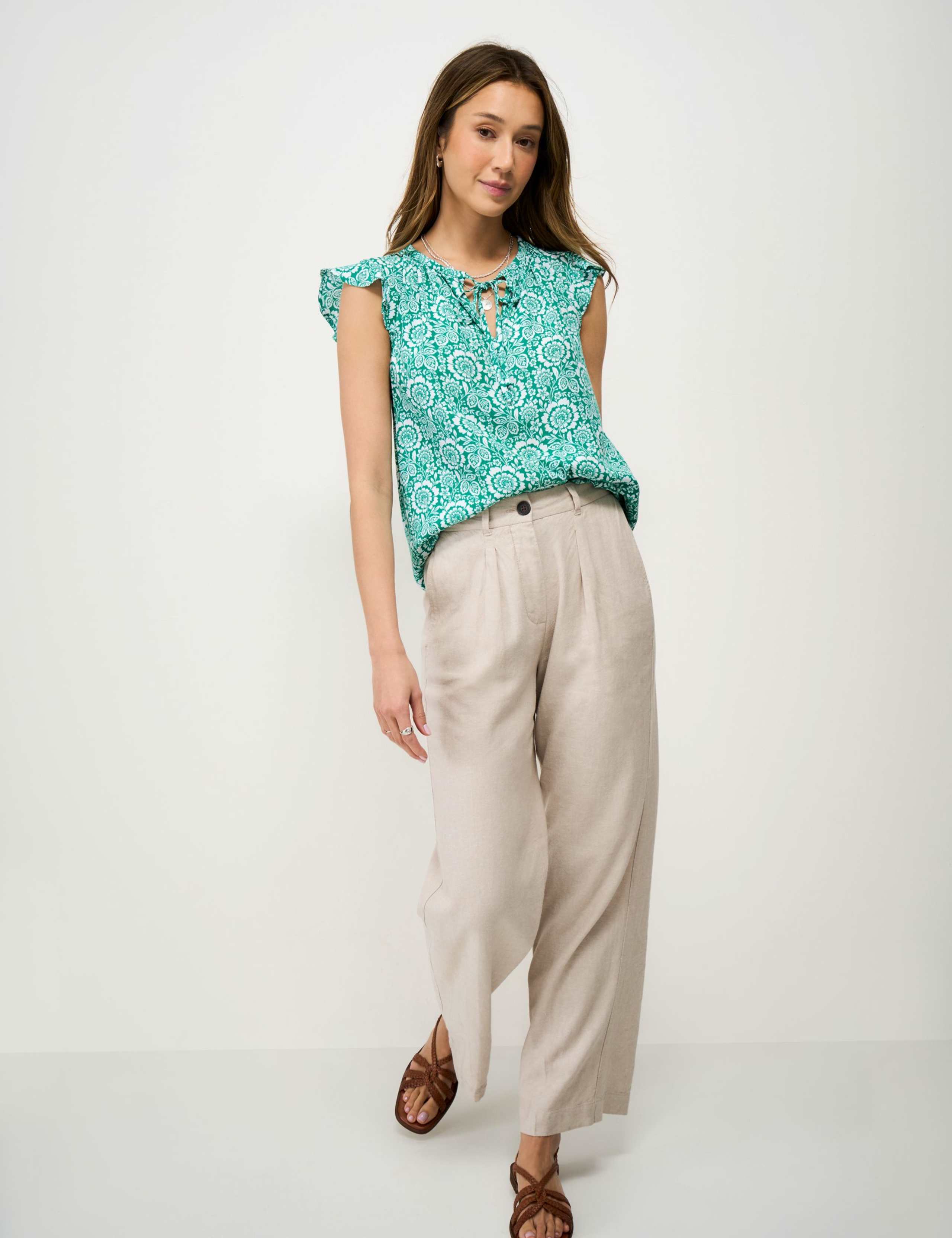 Floral Tie Neck Blouse 4 of 5