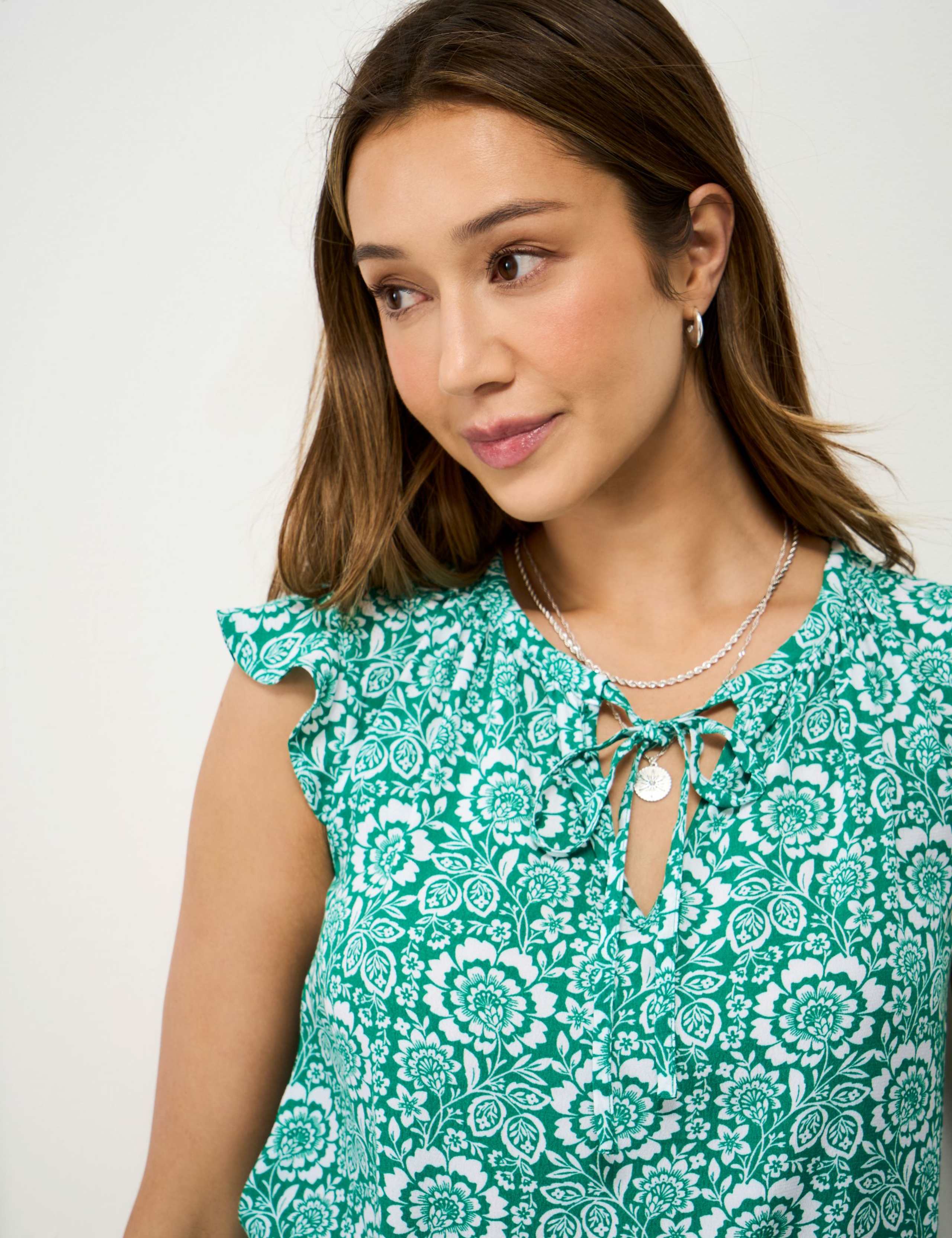 Floral Tie Neck Blouse 5 of 5