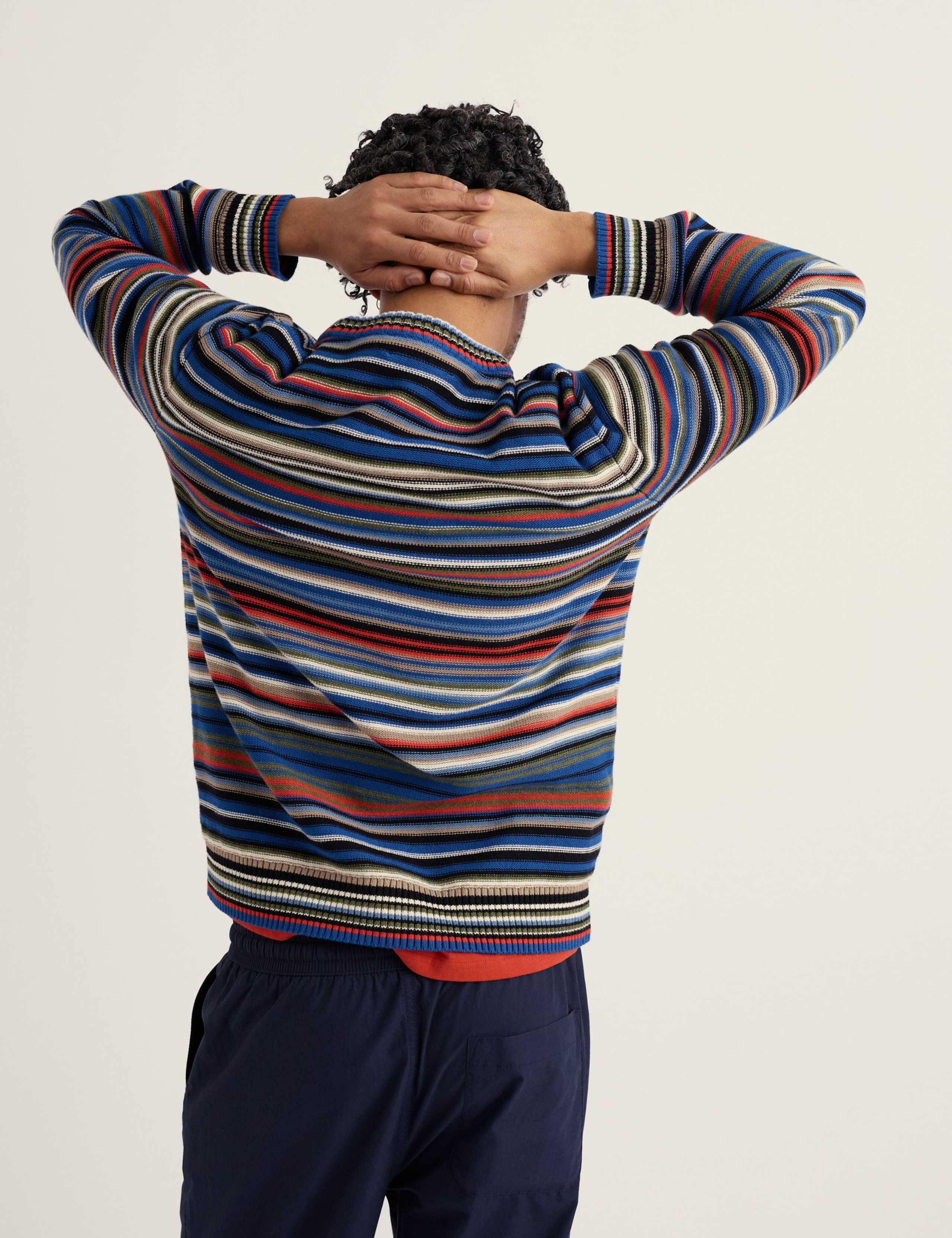 Pure Cotton Striped Crew Neck Jumper 3 of 5