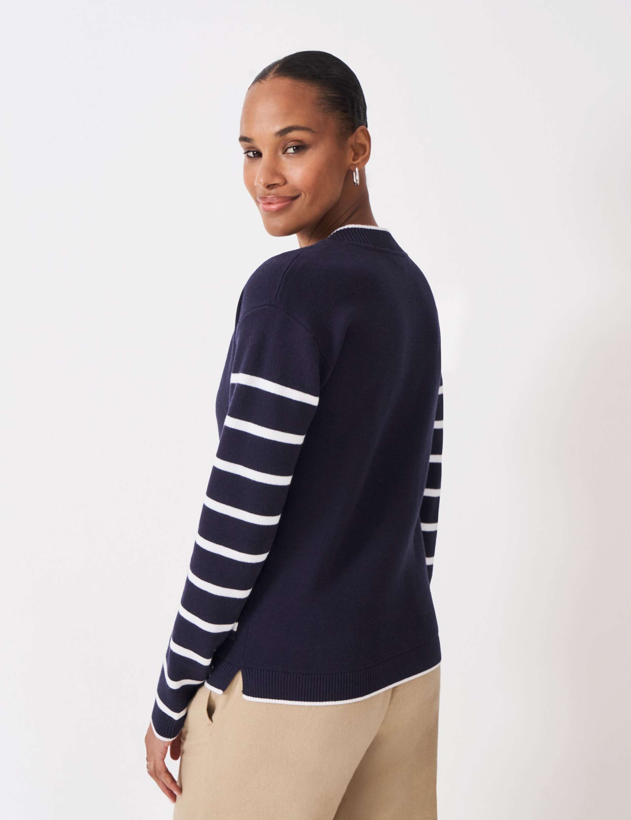 Striped V-Neck Cardigan 4 of 5