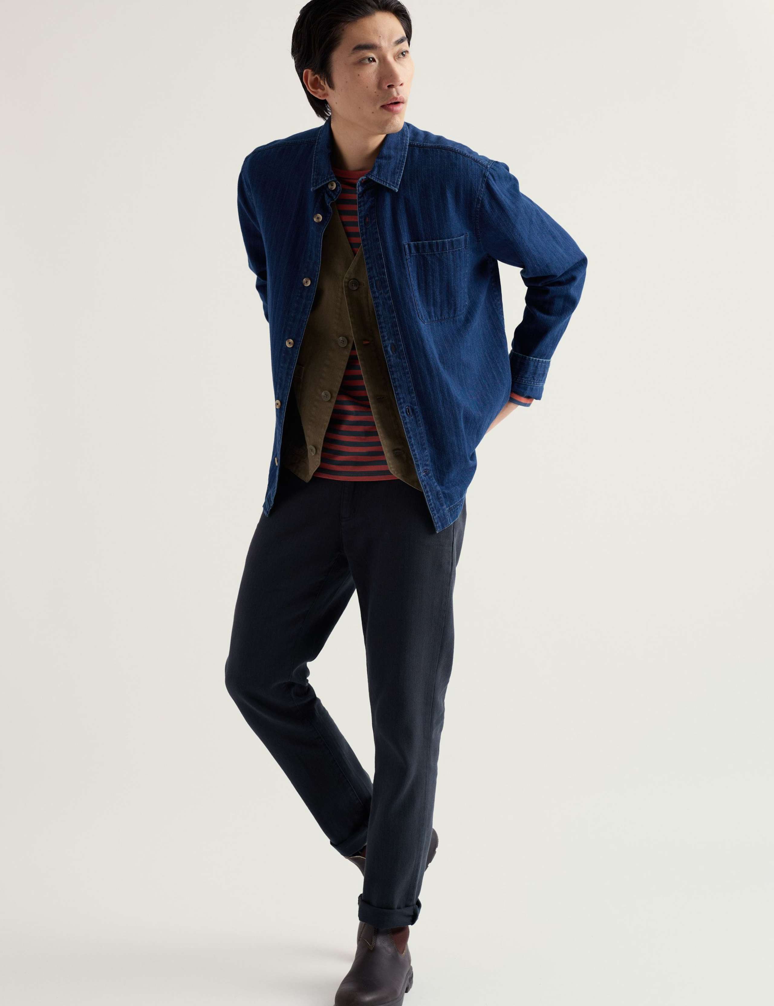 Relaxed Fit Pure Cotton Denim Overshirt 1 of 5