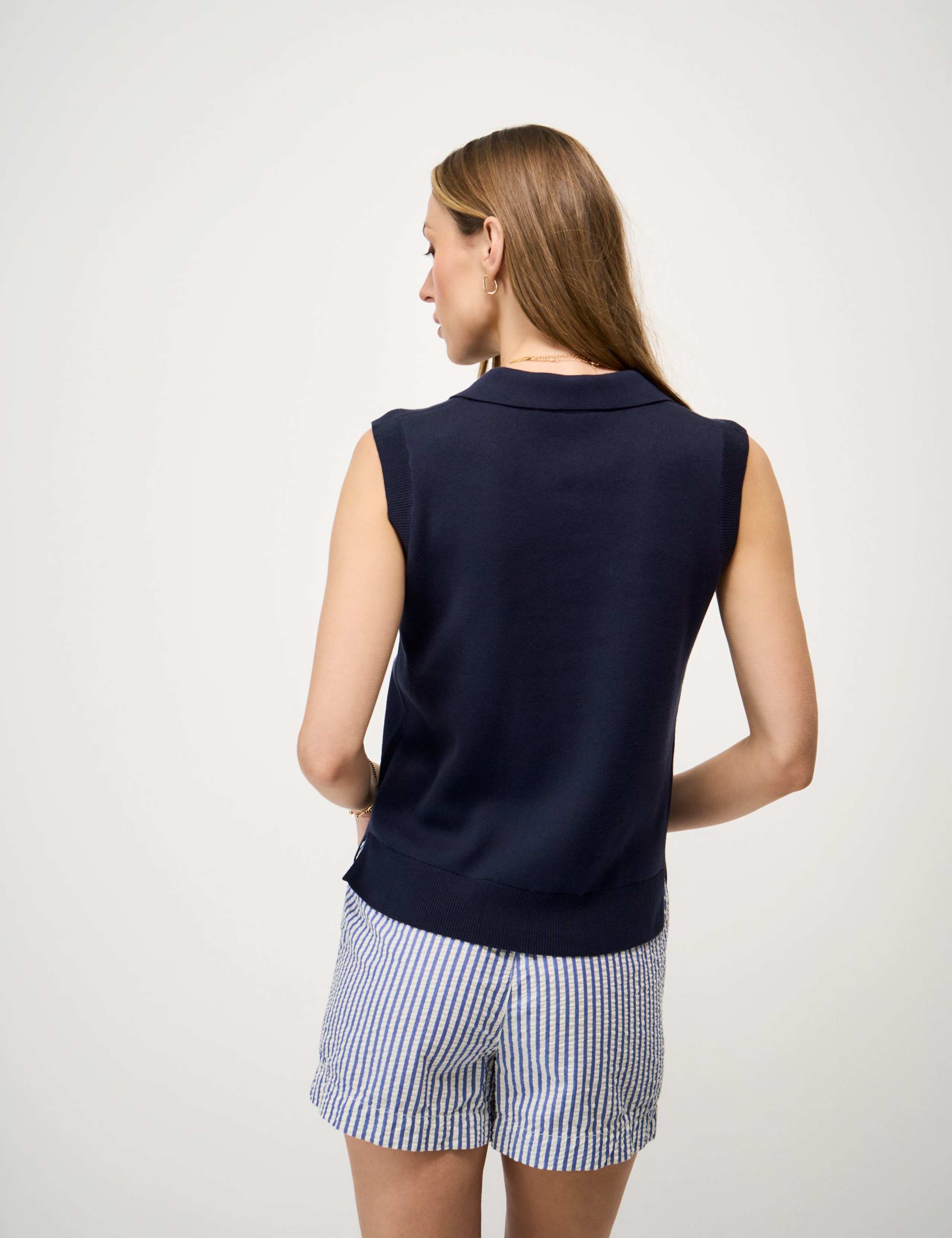 Pure Cotton Collared Knitted Vest 5 of 6