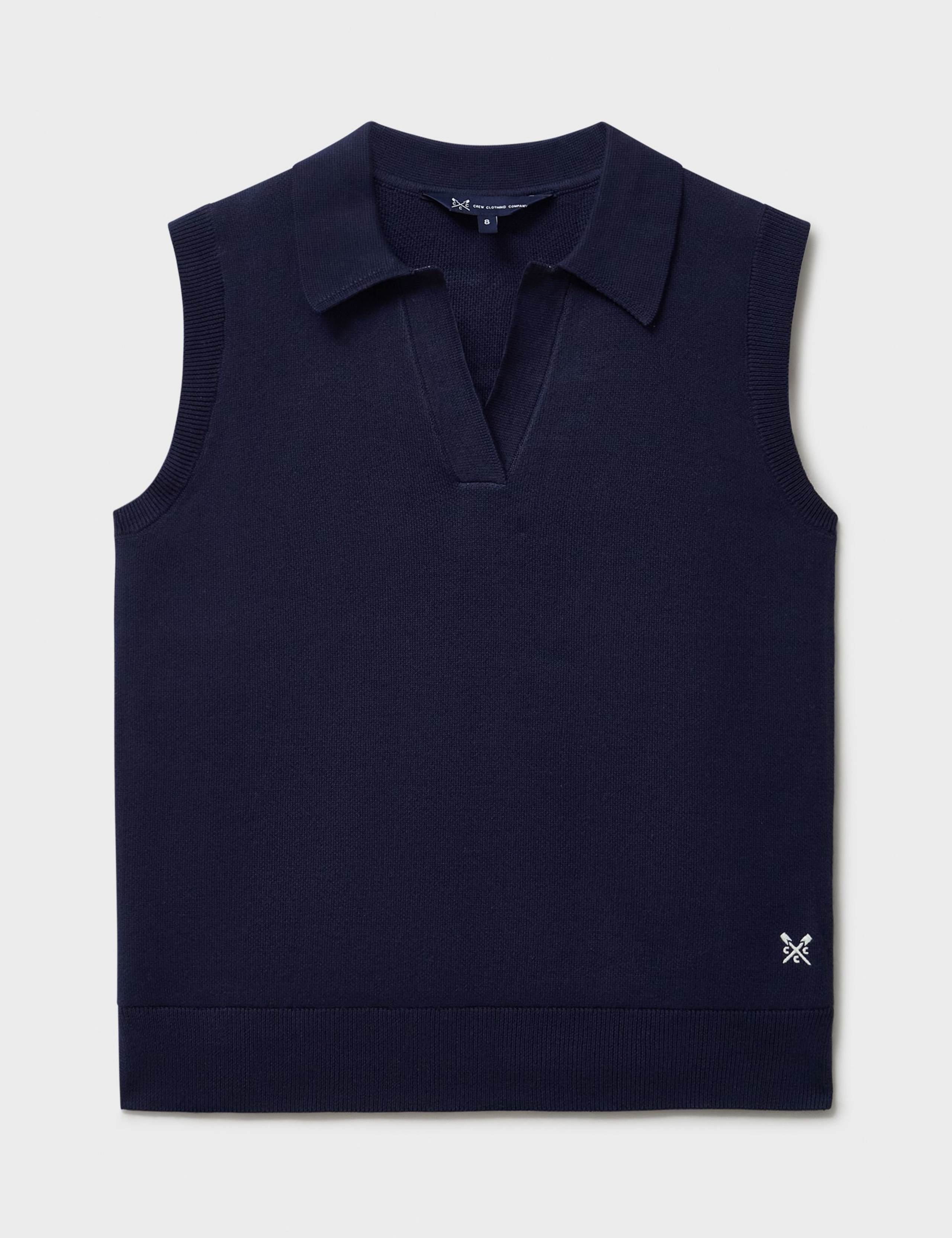 Pure Cotton Collared Knitted Vest 2 of 6