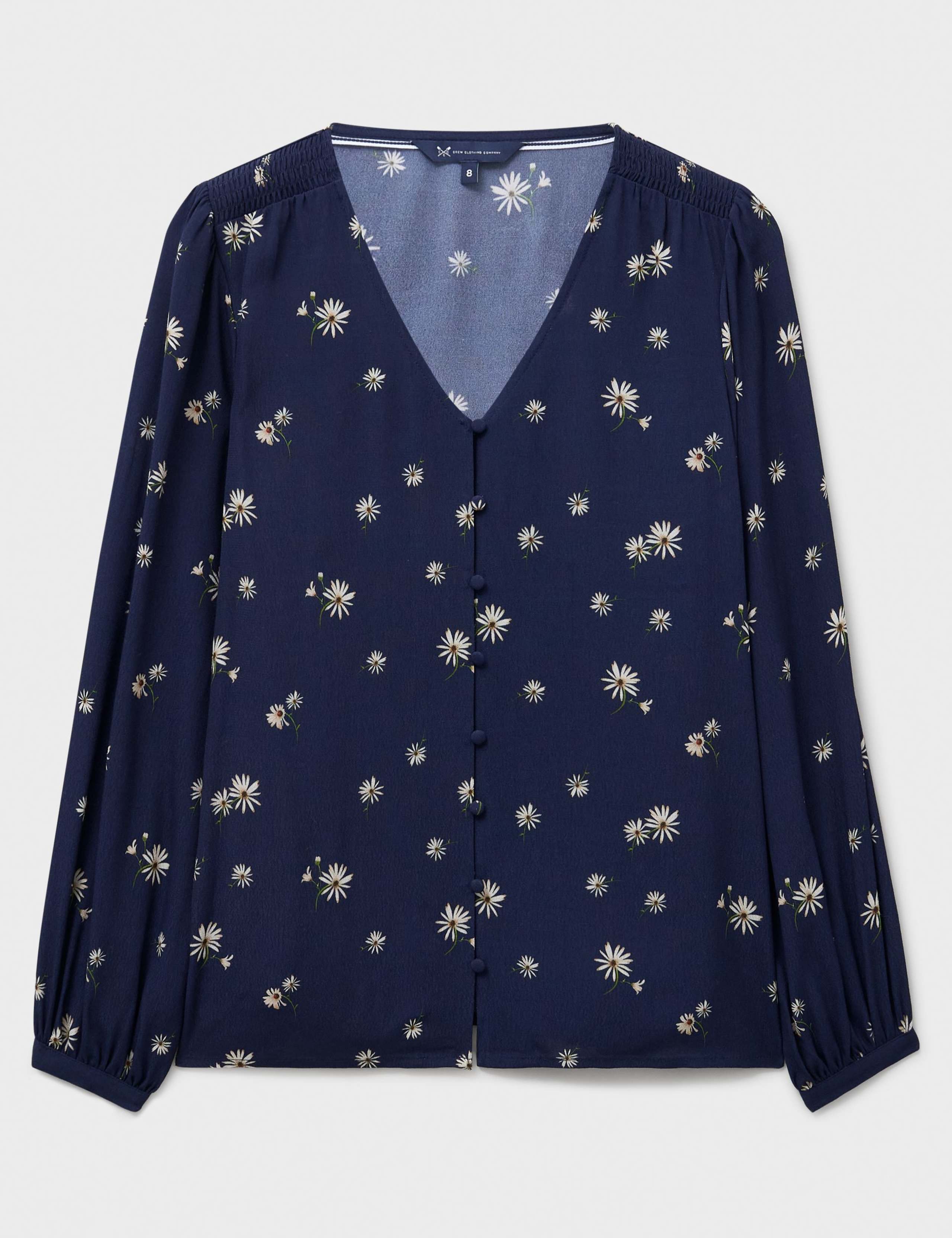 Daisy Print V-Neck Tie Detail Blouse 2 of 5