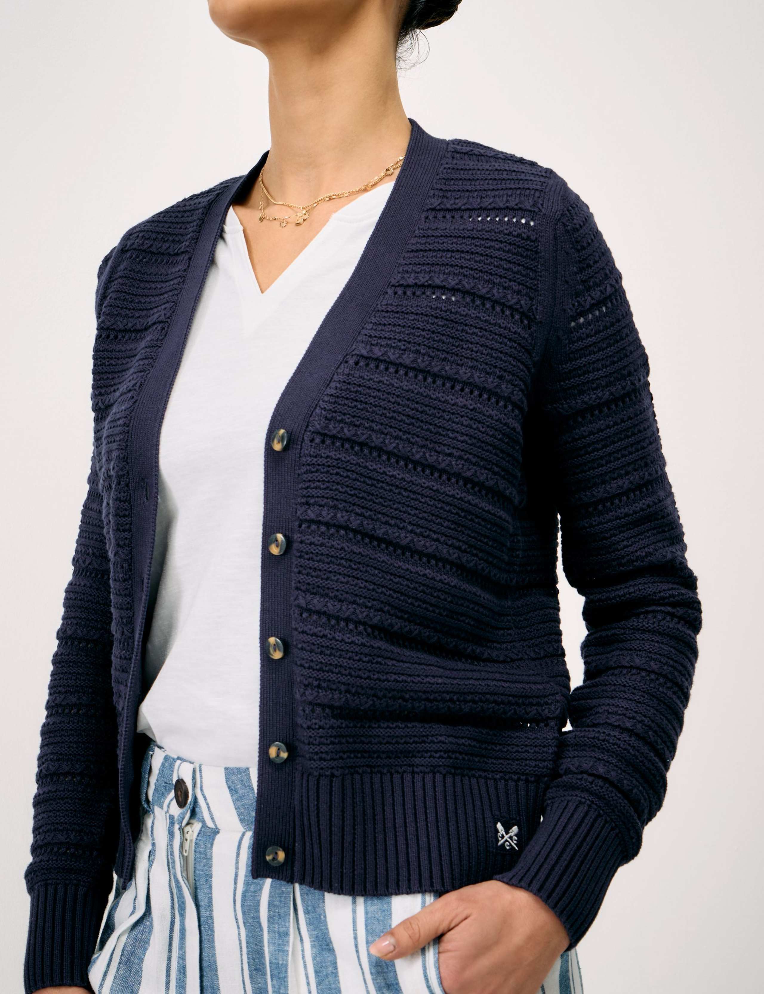 Pure Cotton Textured V-Neck Cardigan 4 of 5