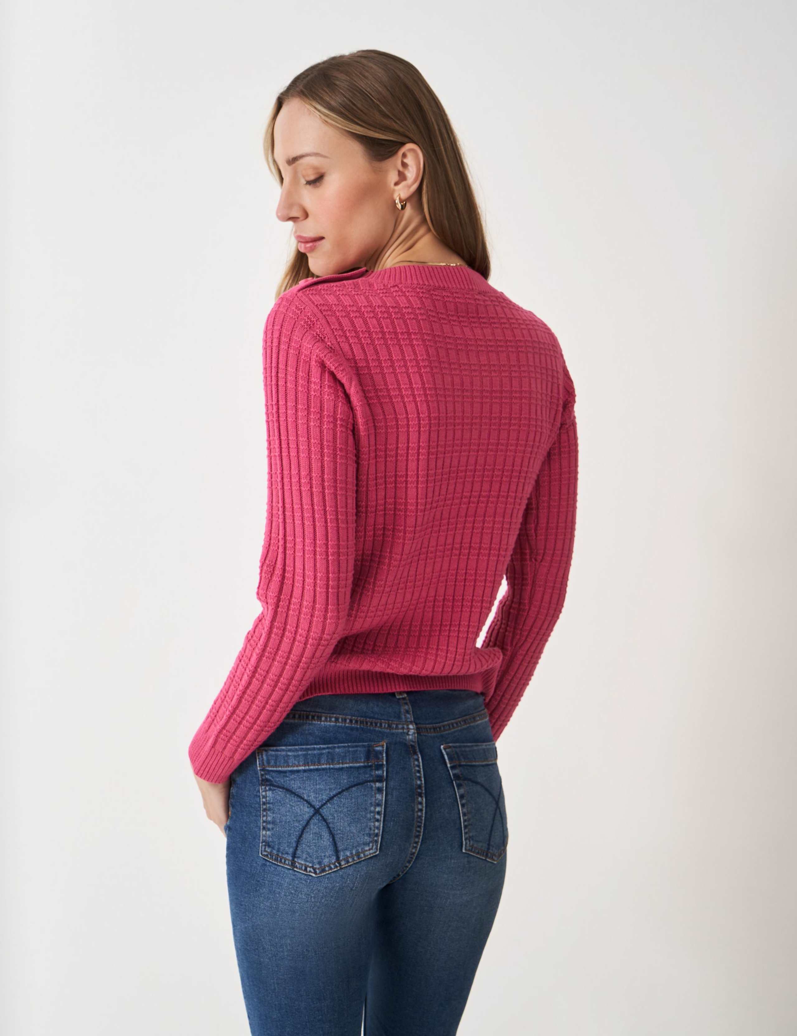 Cotton Blend Textured Jumper 3 of 4