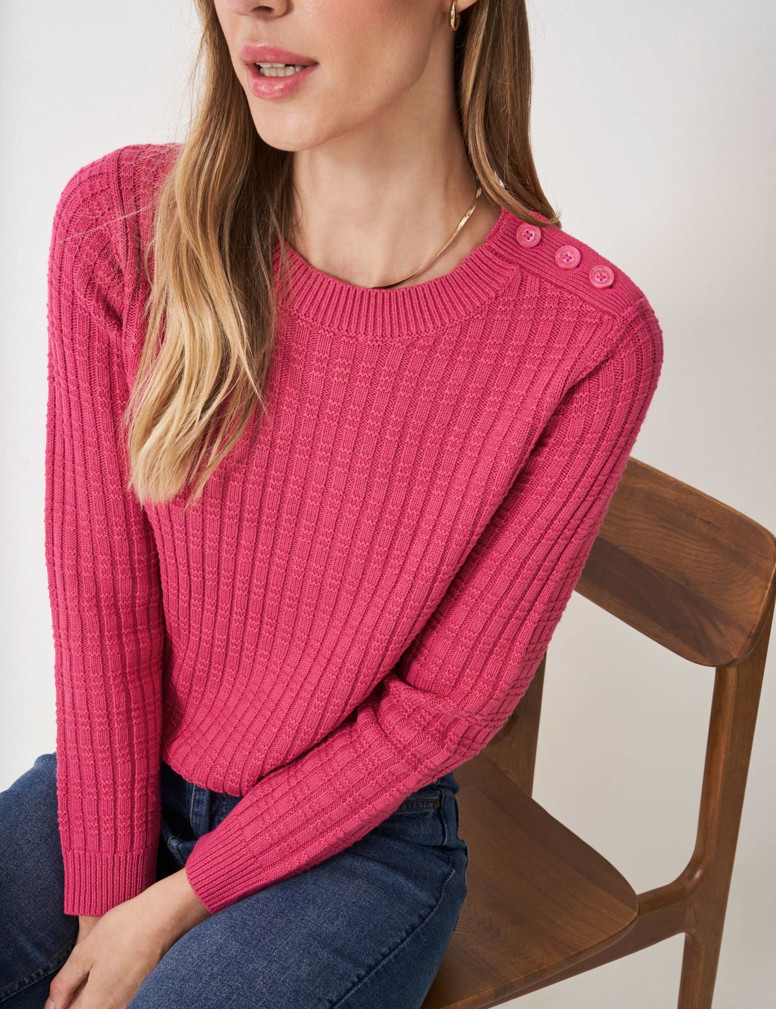 Cotton Blend Textured Jumper 4 of 4