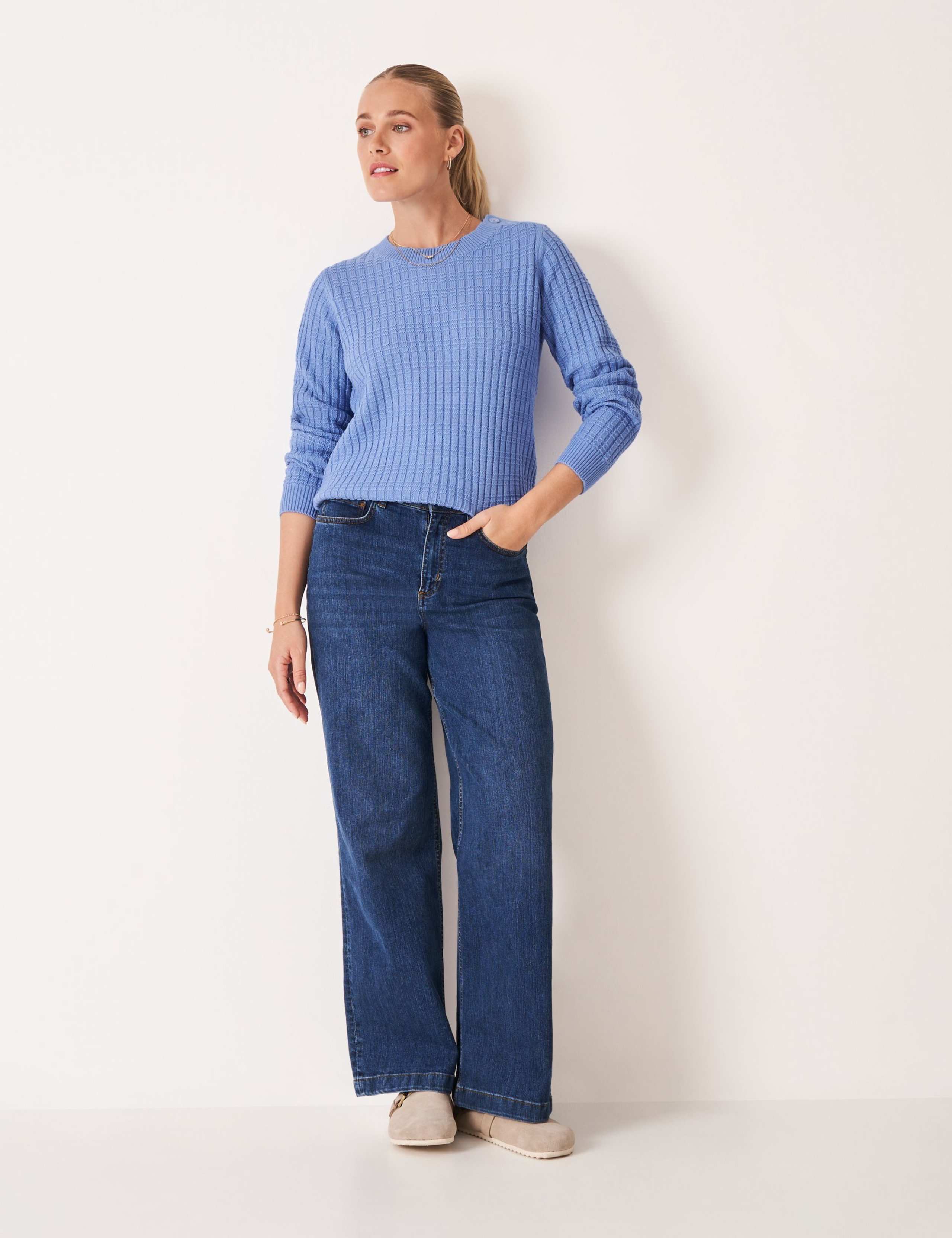 Cotton Blend Textured Jumper 1 of 5