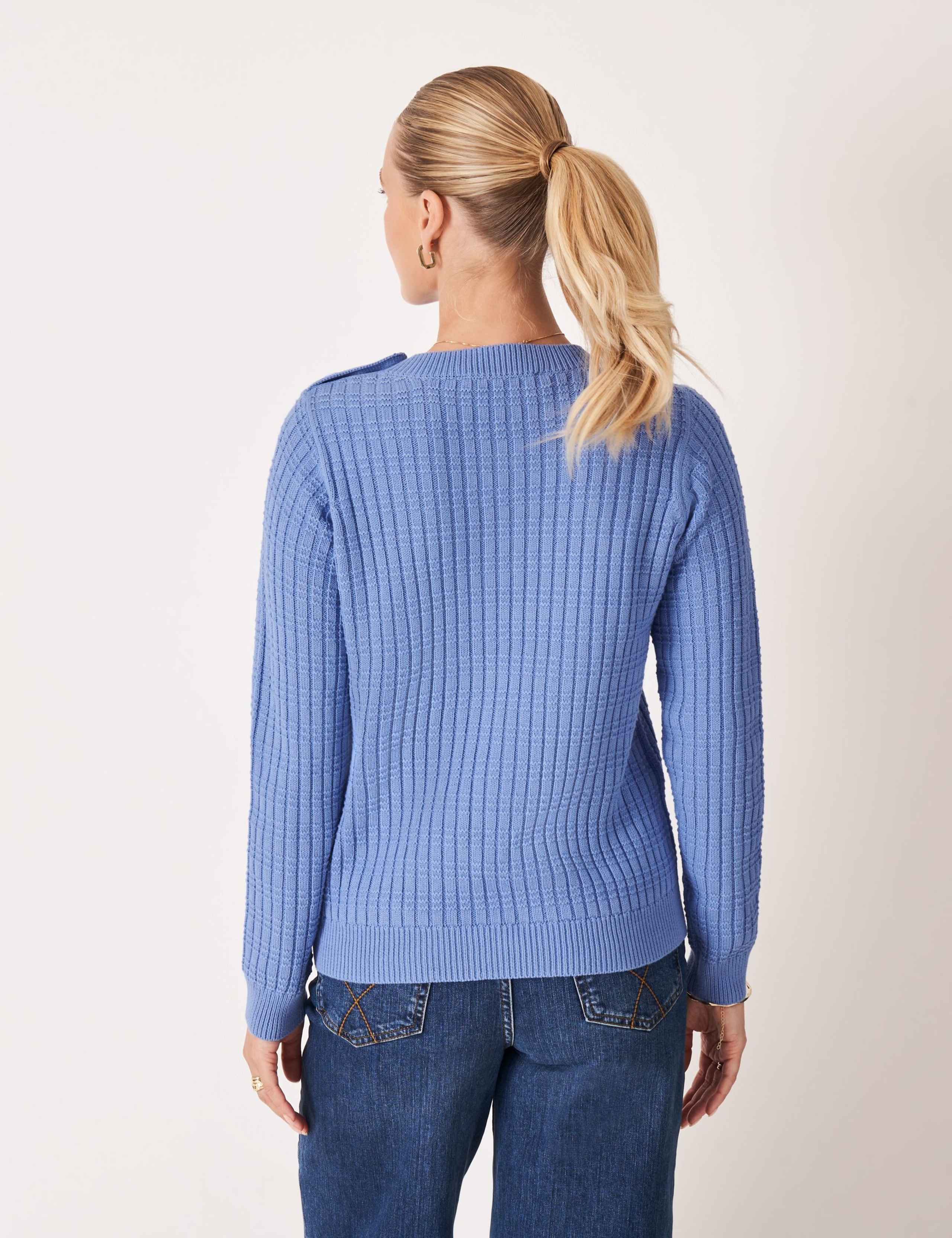 Cotton Blend Textured Jumper 4 of 5