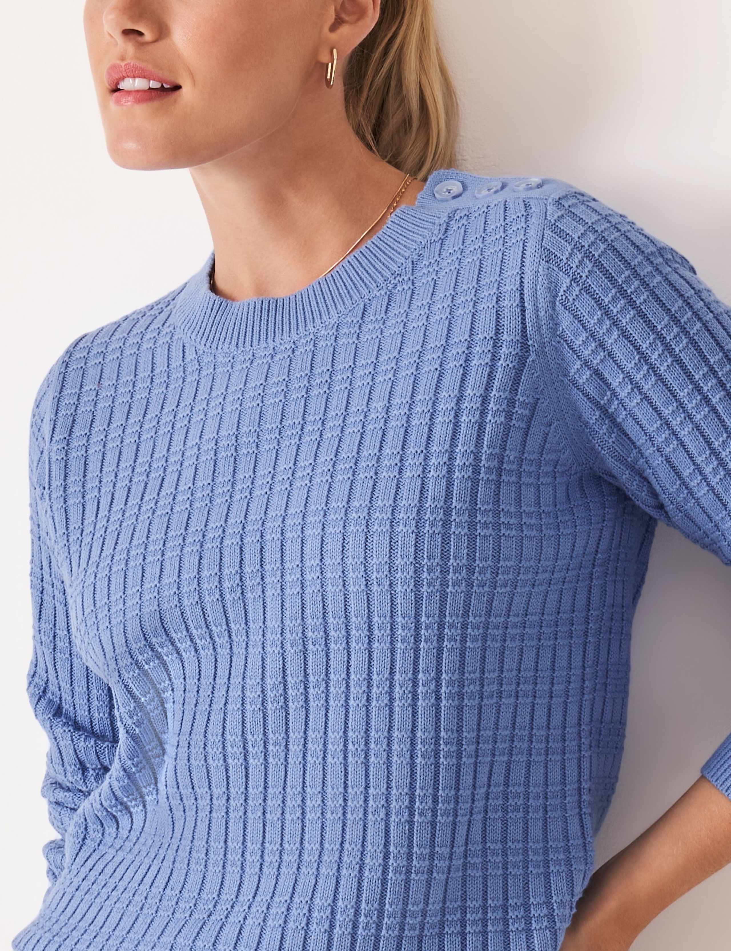 Cotton Blend Textured Jumper 5 of 5