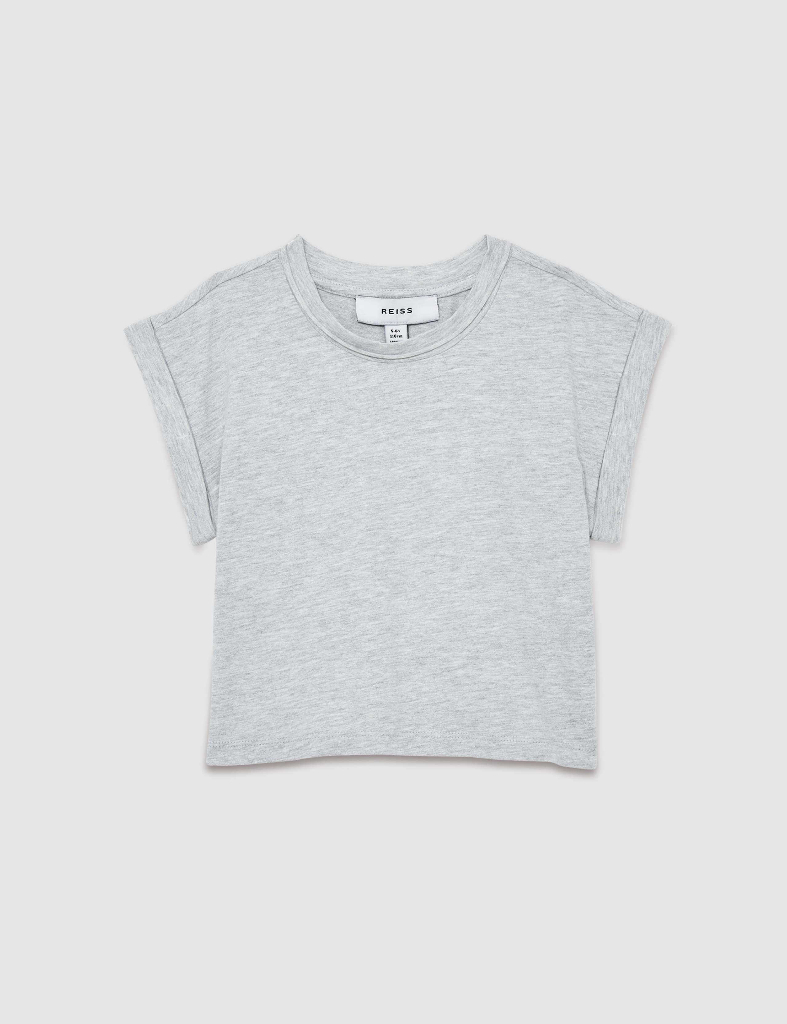 Pure Cotton Cropped T-Shirt (4-14 Yrs) 2 of 4