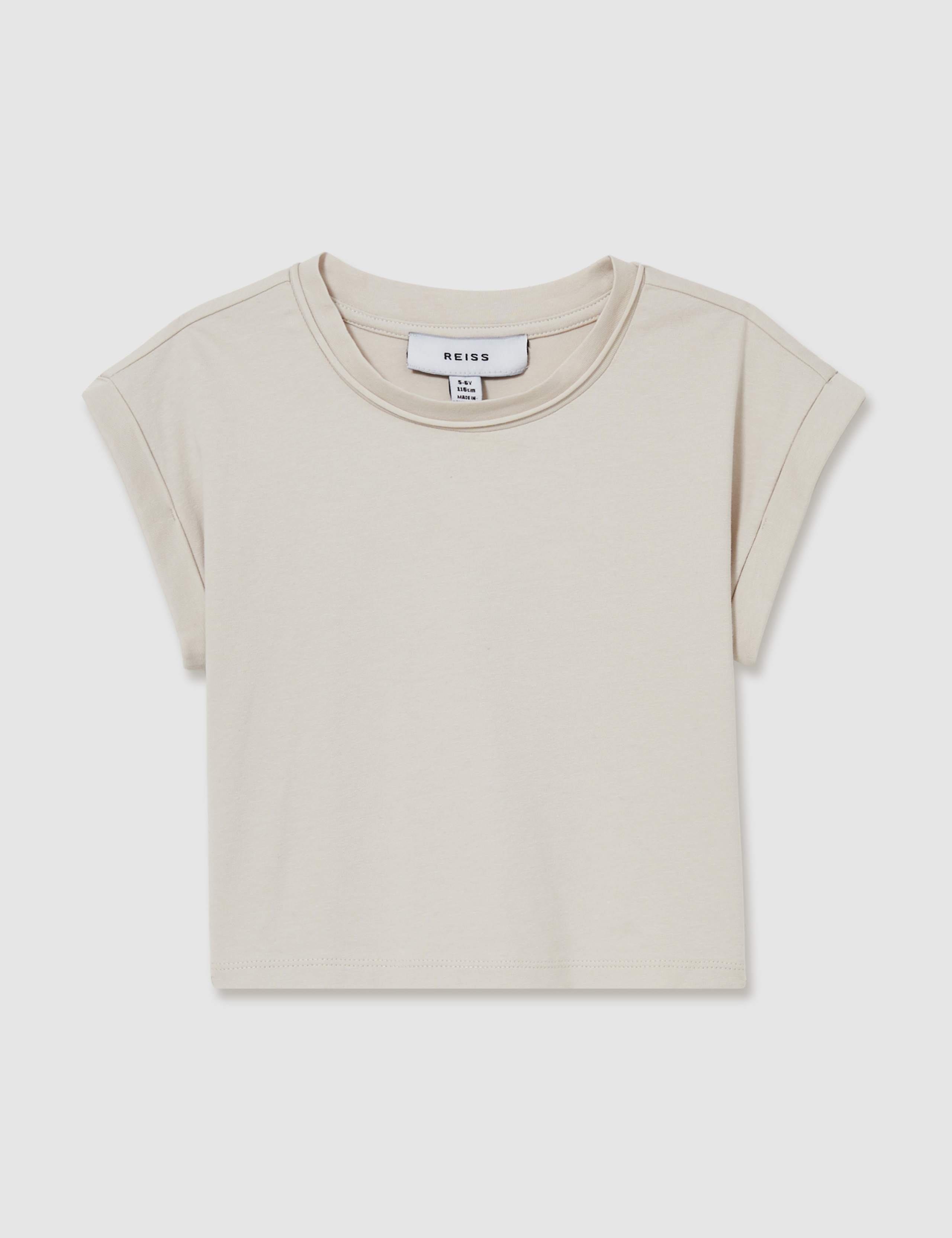 Pure Cotton Cropped T-Shirt (4-14 Yrs) 2 of 4