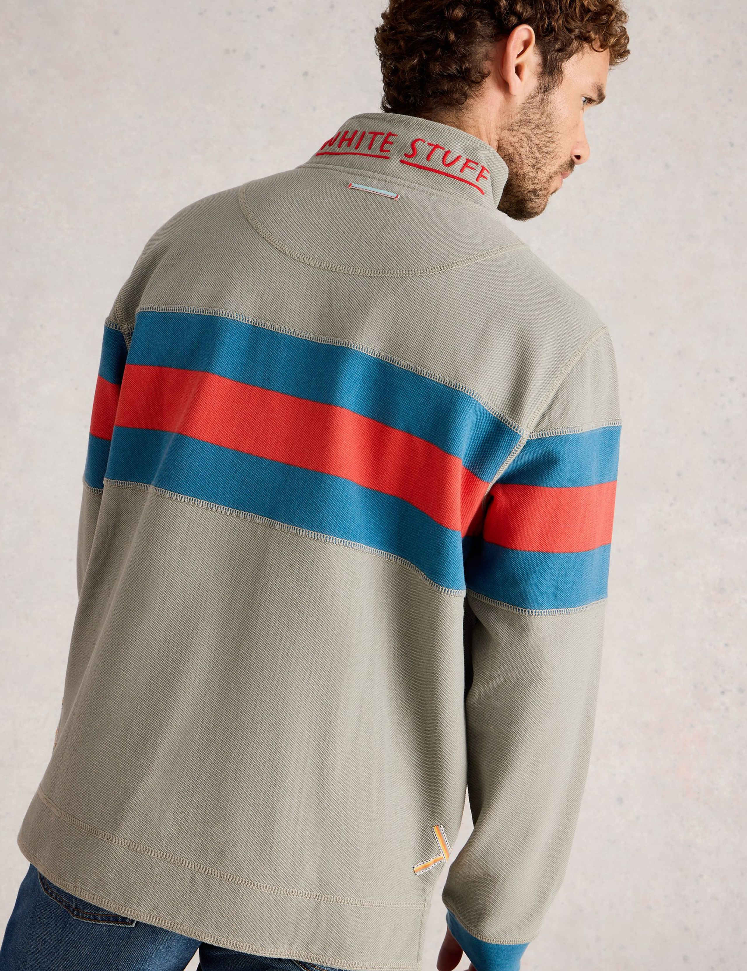 Pure Cotton Pique Colour Block Sweatshirt 5 of 6