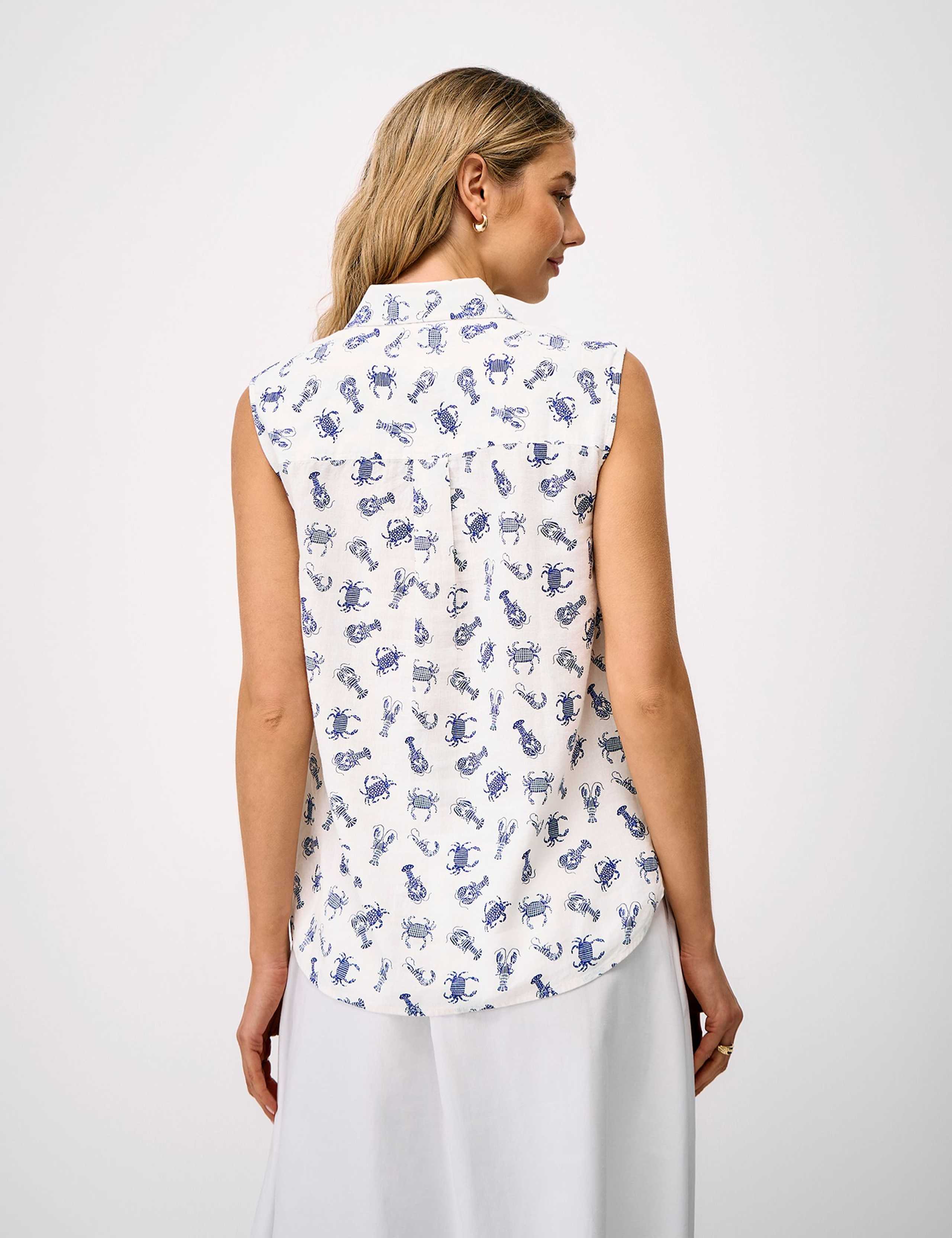 Linen Rich Printed Button Through Shirt 5 of 5