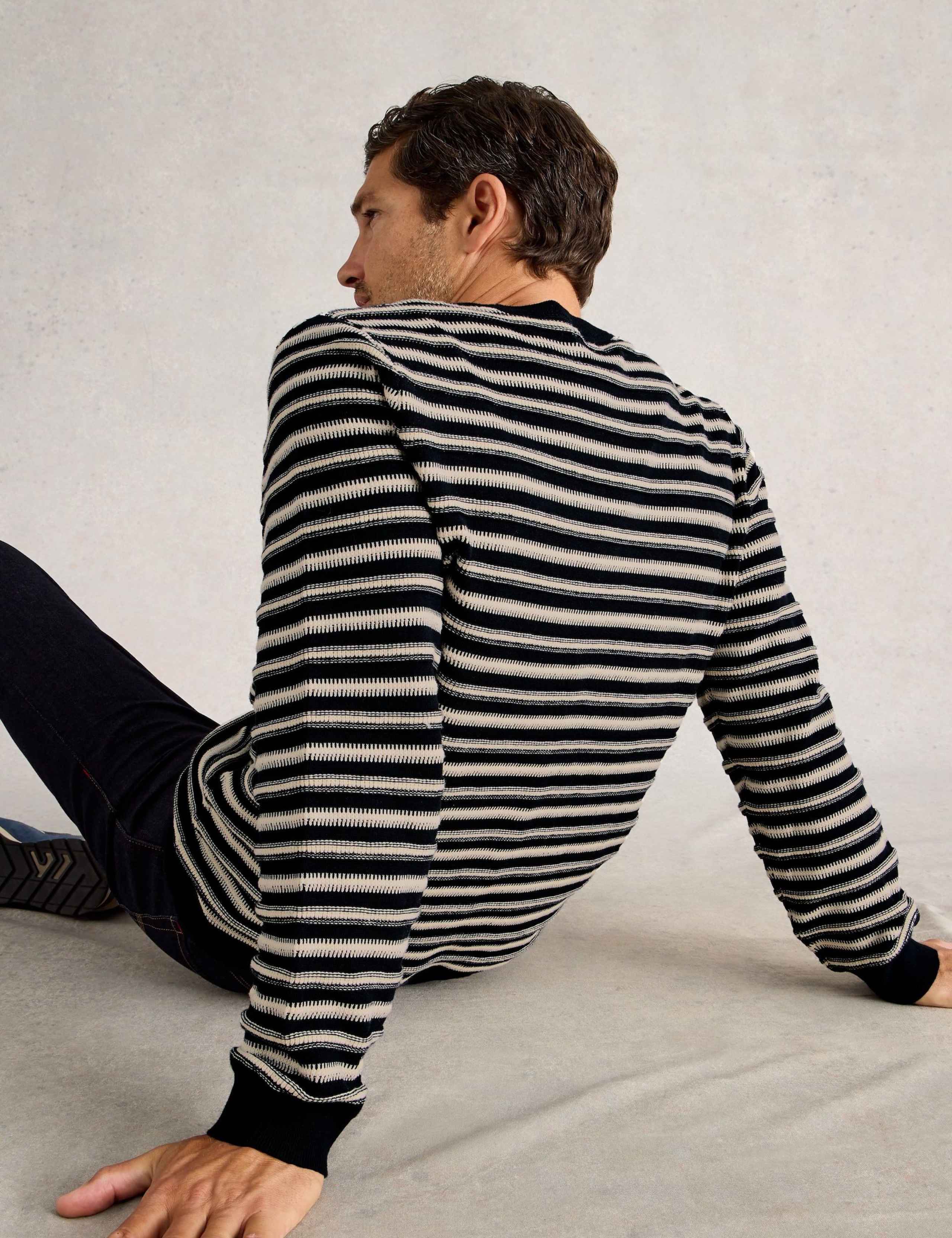 Pure Cotton Striped Crew Neck Jumper 4 of 6