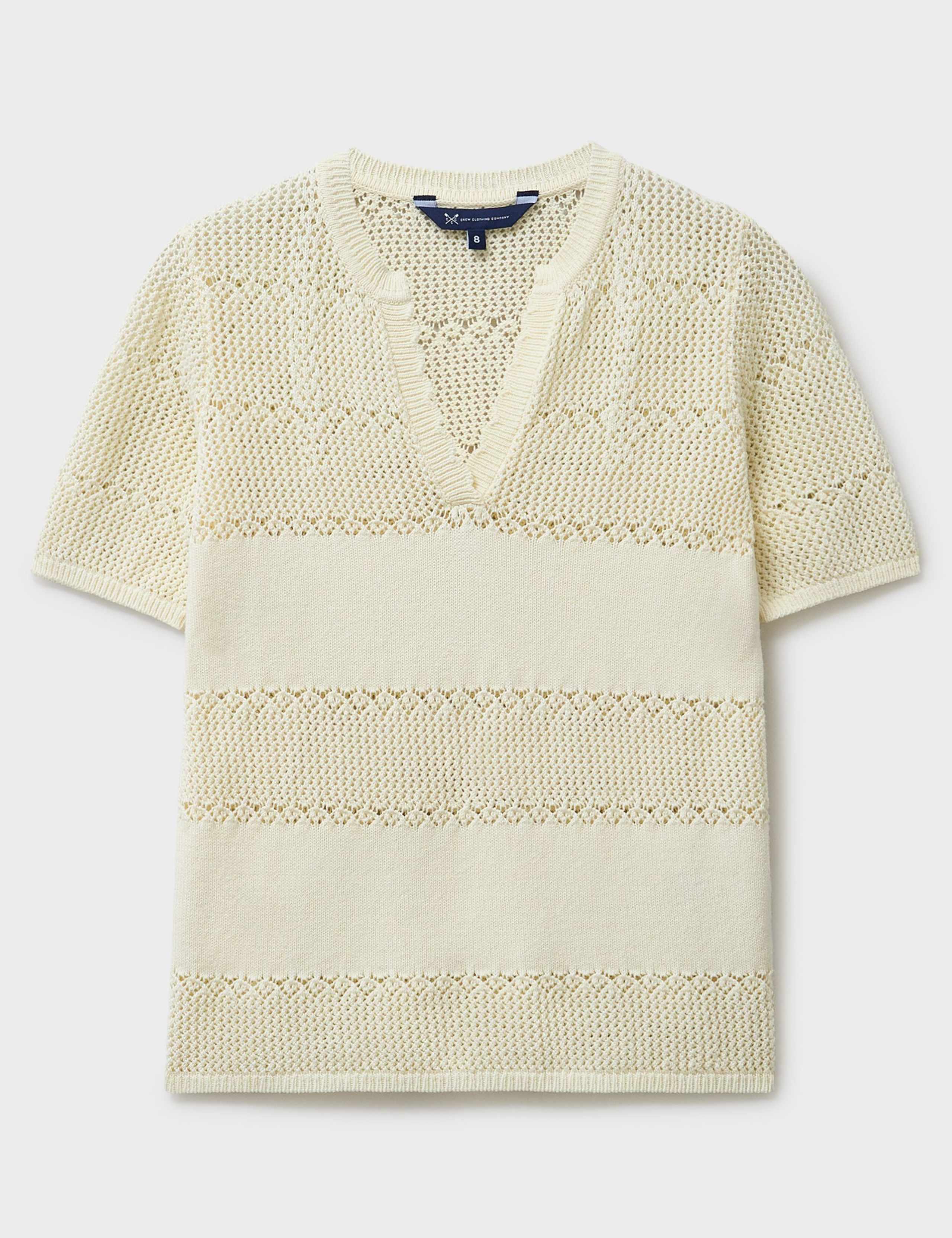 Pure Cotton V-Neck Knitted T-Shirt 2 of 4