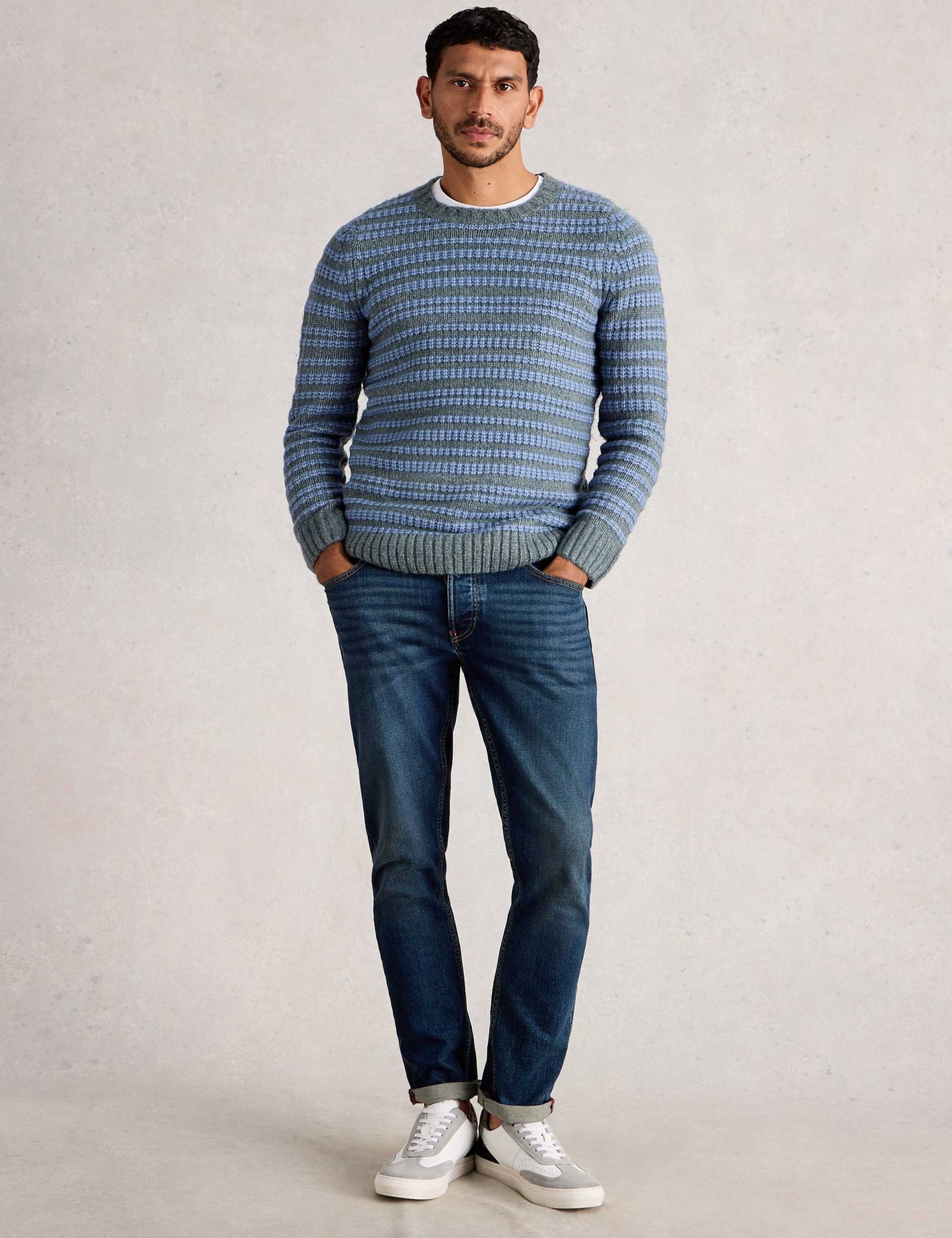 Striped Crew Neck Jumper with Wool 3 of 6