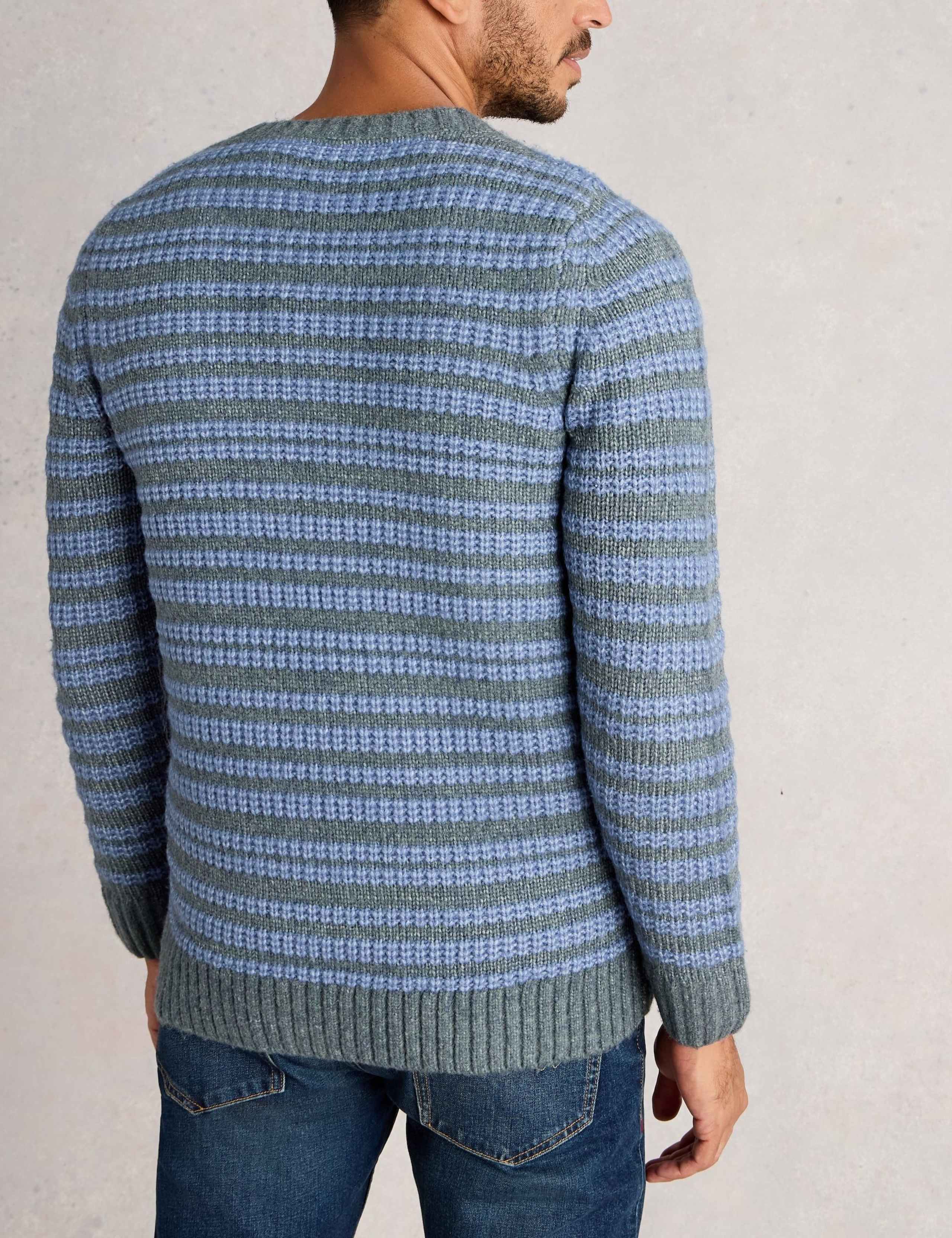 Striped Crew Neck Jumper with Wool 5 of 6