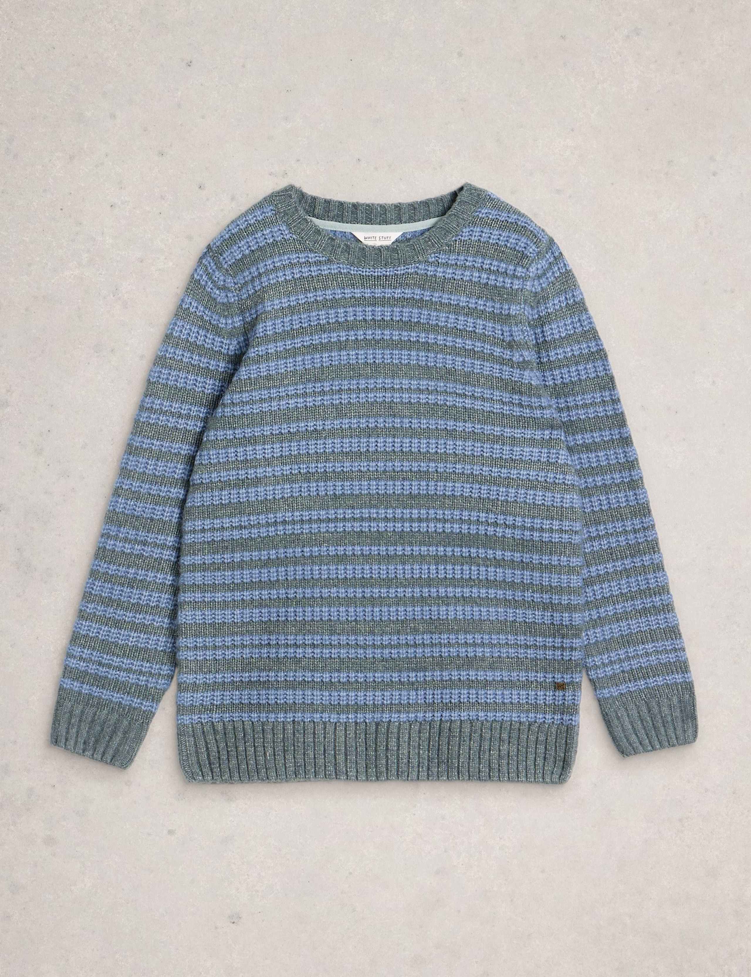 Striped Crew Neck Jumper with Wool 2 of 6