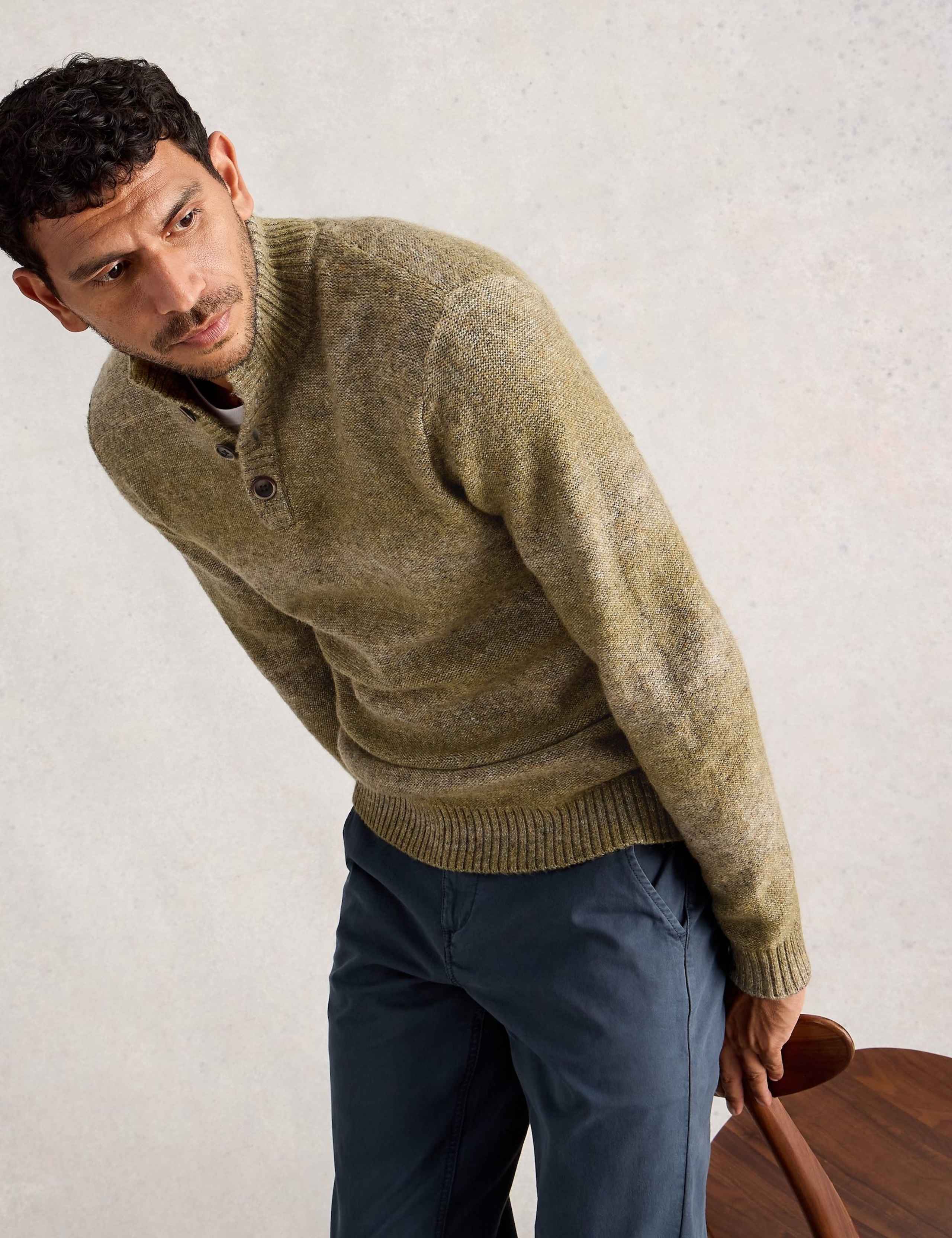 Ombre High Neck Button Jumper 1 of 6