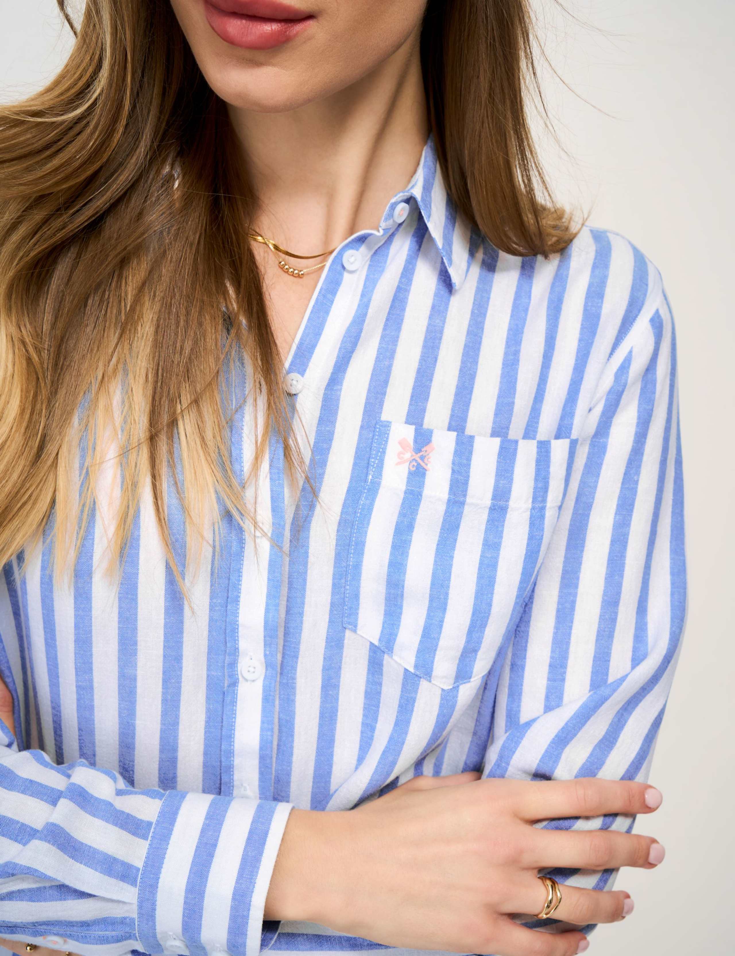 Linen Rich Striped Collared Shirt 4 of 6