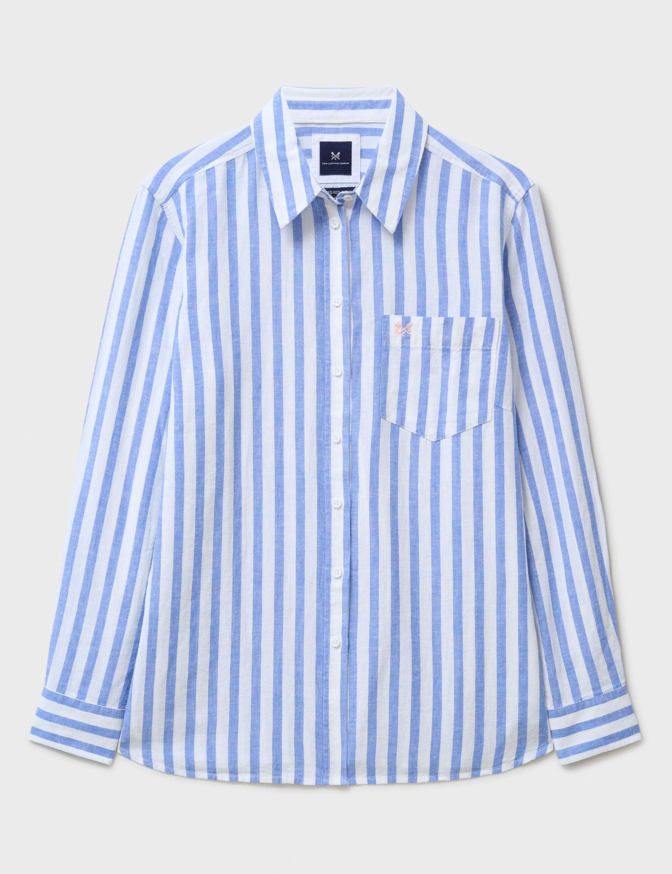 Linen Rich Striped Collared Shirt 2 of 6