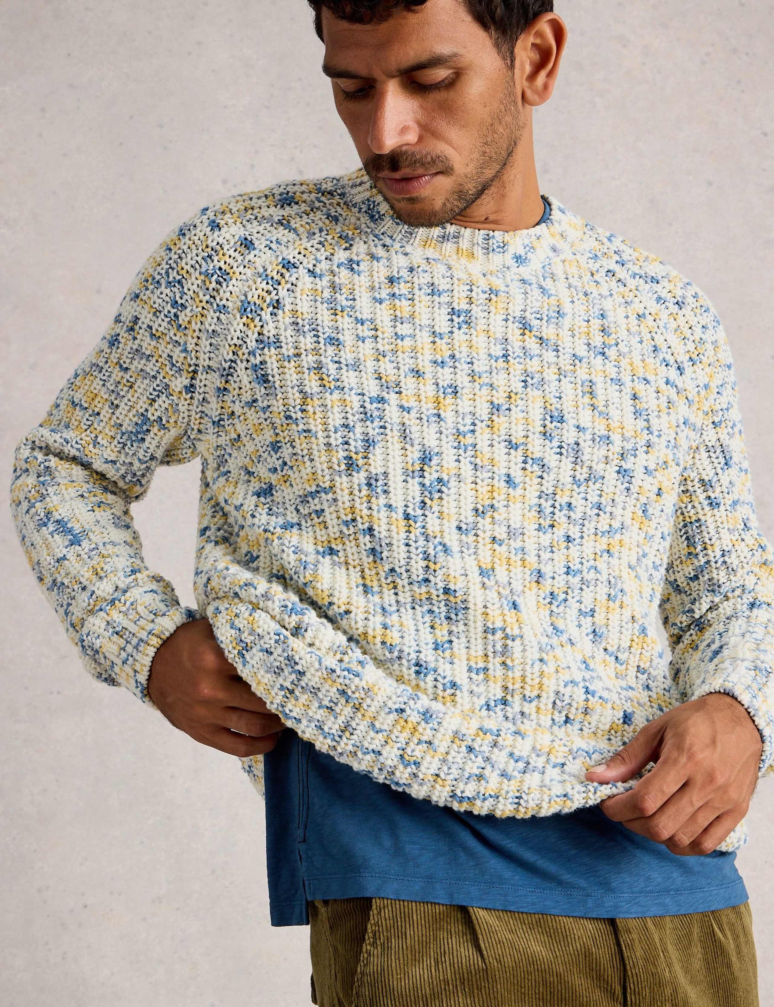 Cotton Rich Textured Crew Neck Jumper 3 of 6