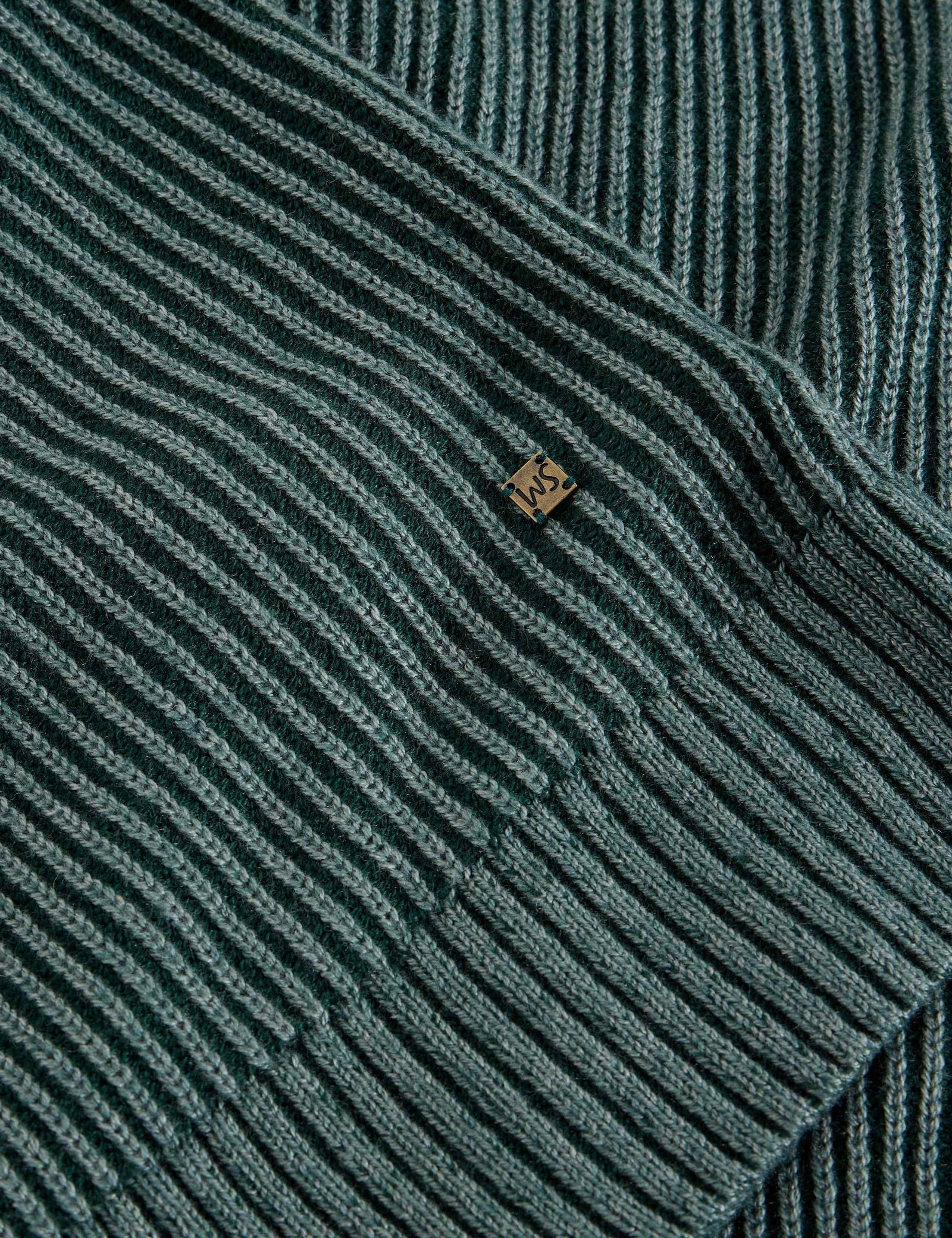 Striped V-Neck Cardigan with Wool 6 of 6