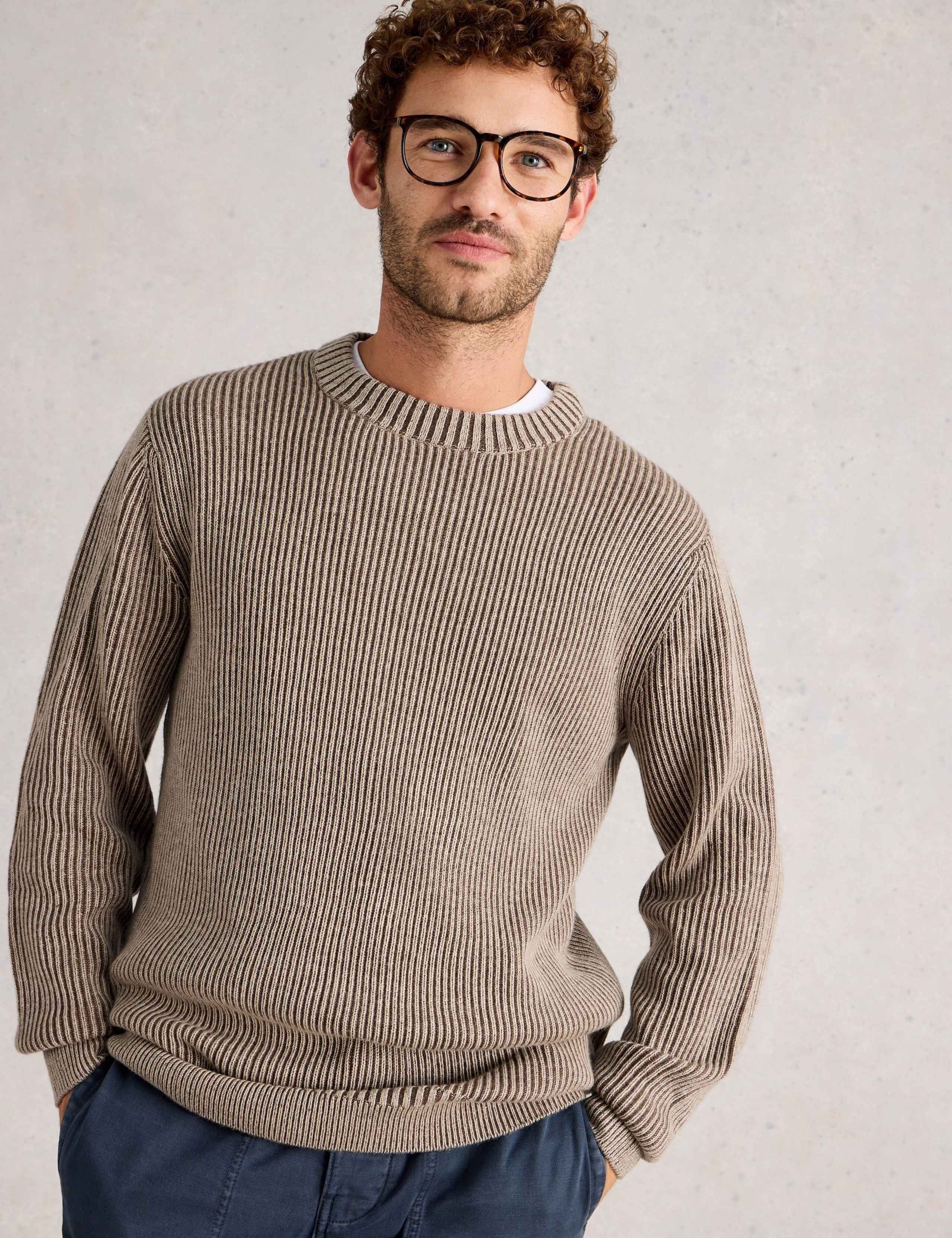 Striped Crew Neck Jumper with Wool 3 of 6
