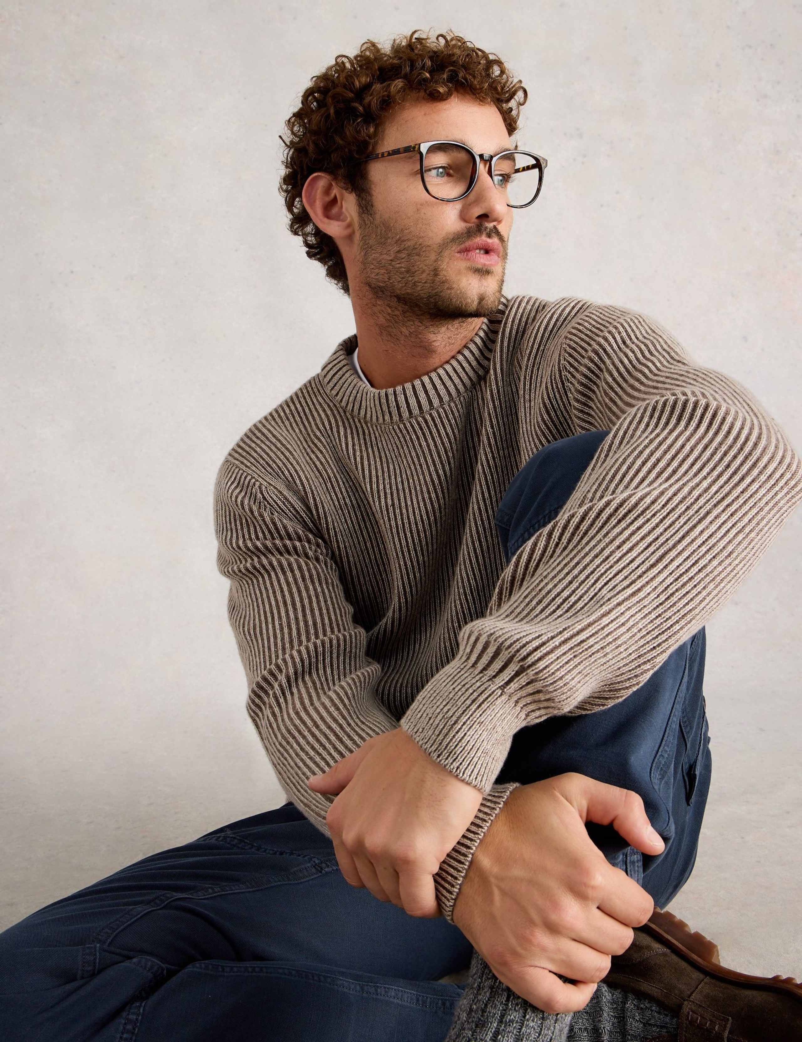 Striped Crew Neck Jumper with Wool 5 of 6