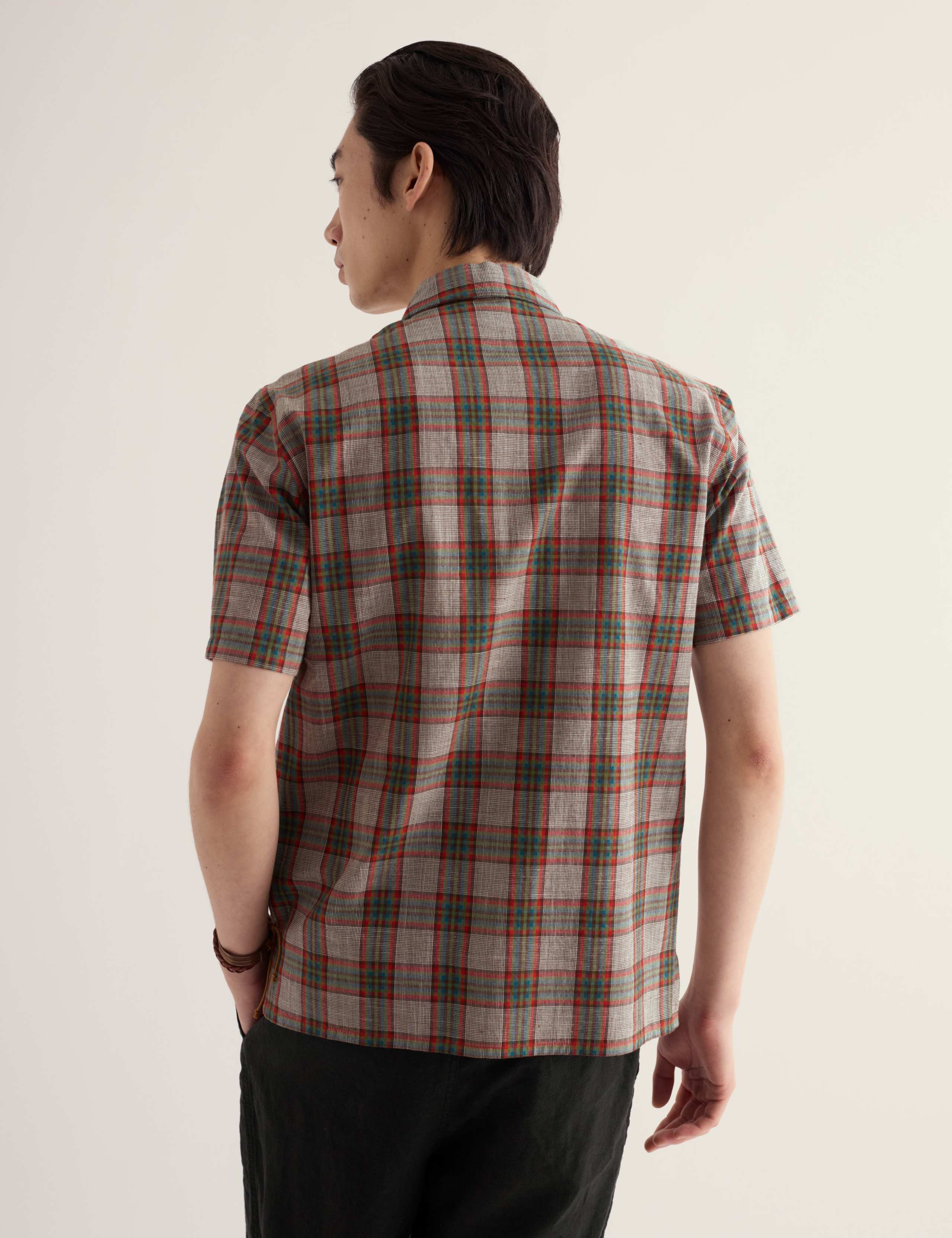 Pure Cotton Checked Short Sleeve Shirt 4 of 5