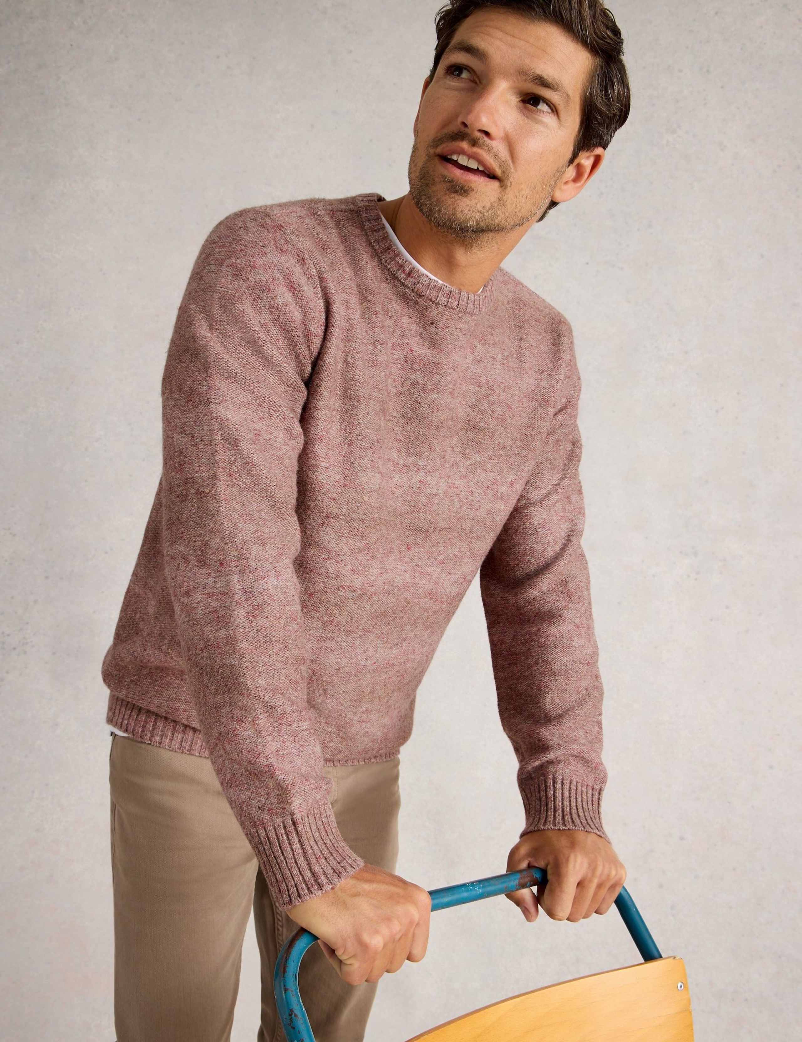 Textured Crew Neck Jumper with Linen 4 of 6