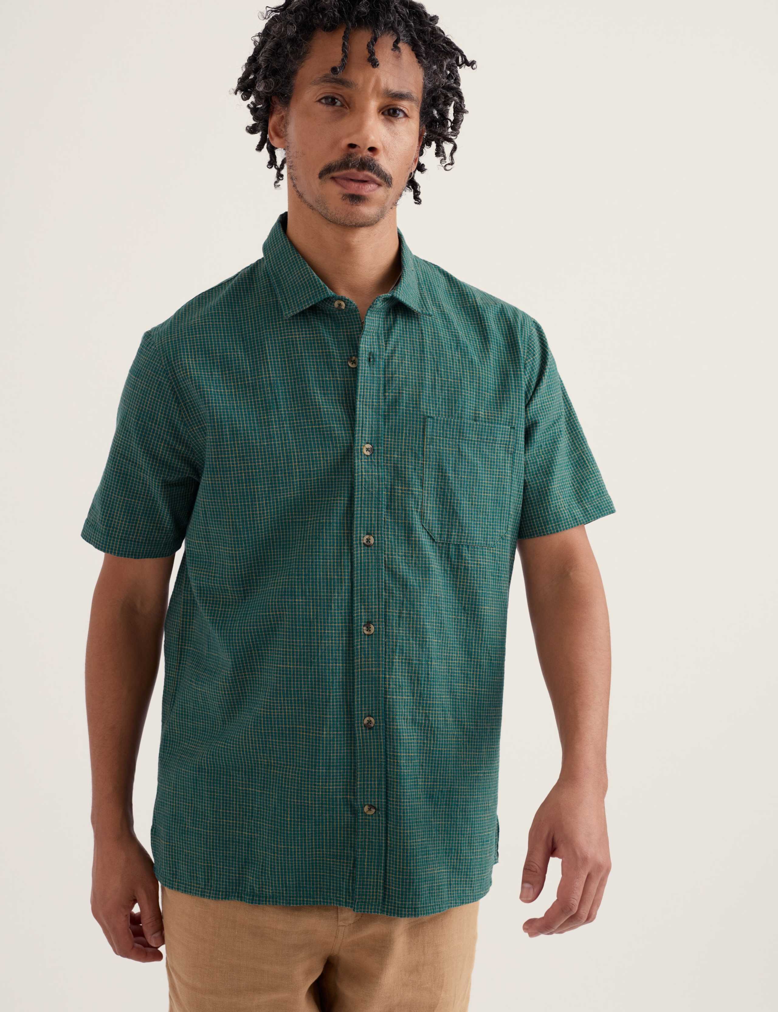 Cotton Rich Checked Short Sleeve Shirt 3 of 5