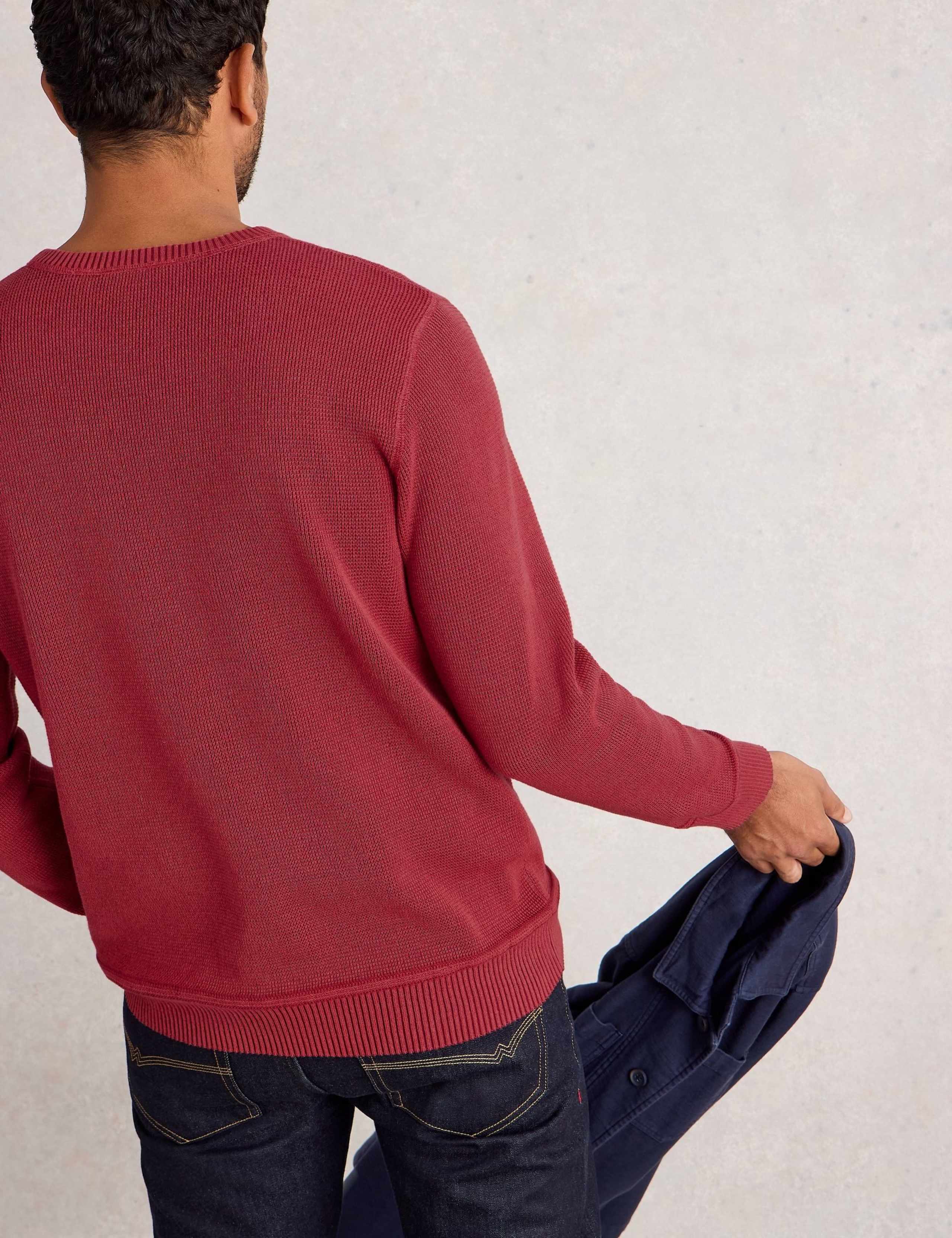 Pure Cotton Textured Crew Neck Jumper 4 of 6