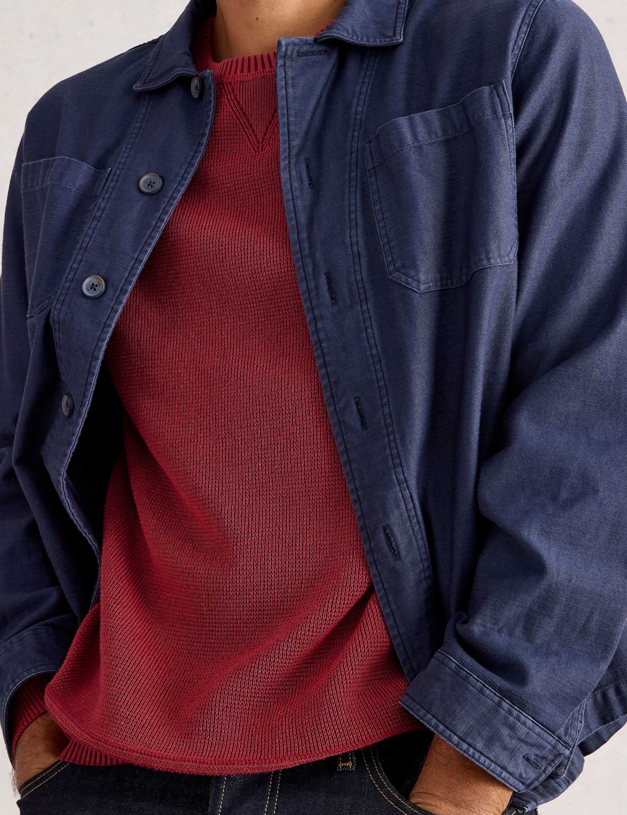 Pure Cotton Textured Crew Neck Jumper 6 of 6