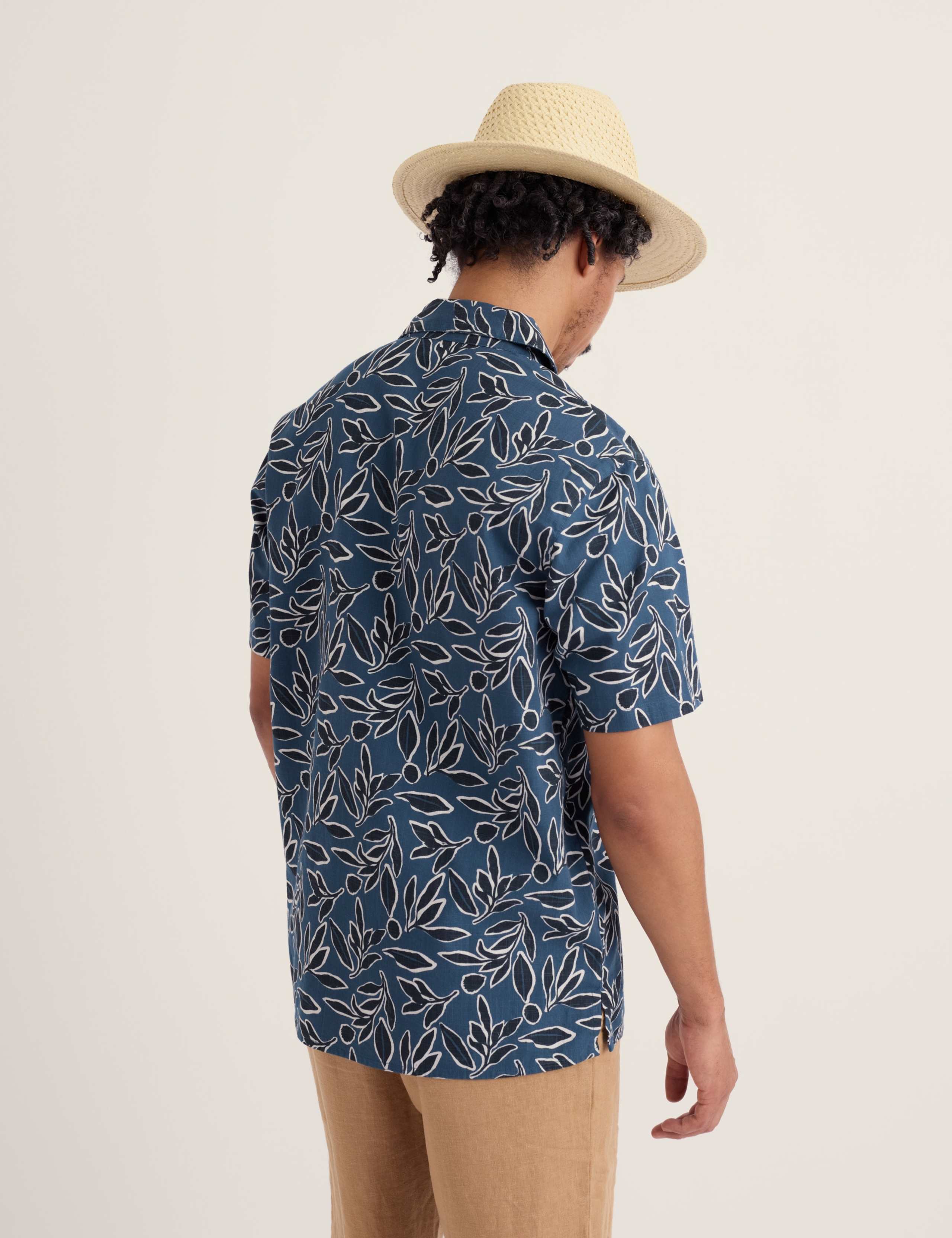 Pure Cotton Leaf Print Short Sleeve Shirt 3 of 5