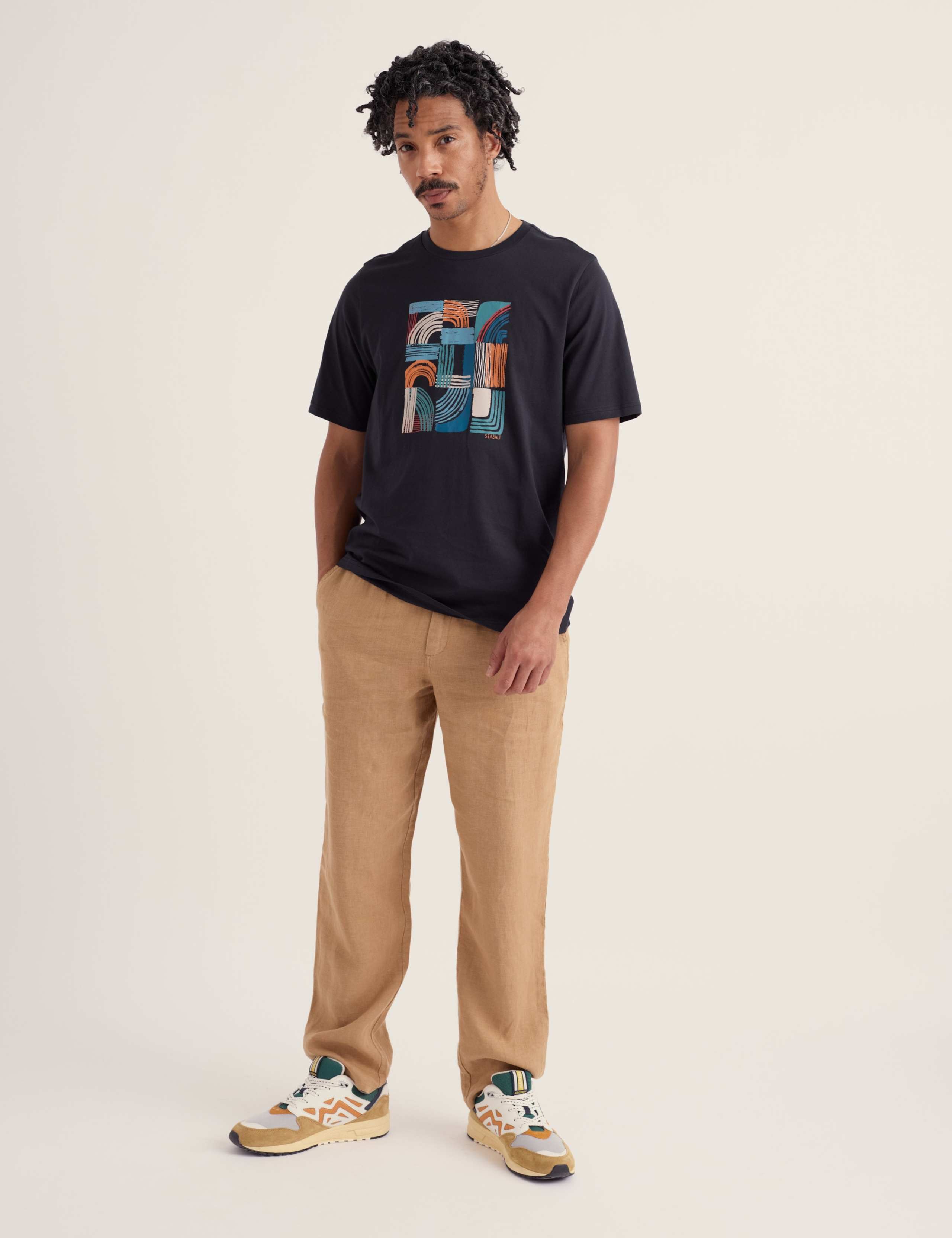 Pure Cotton Graphic Print Crew Neck T-Shirt 1 of 5