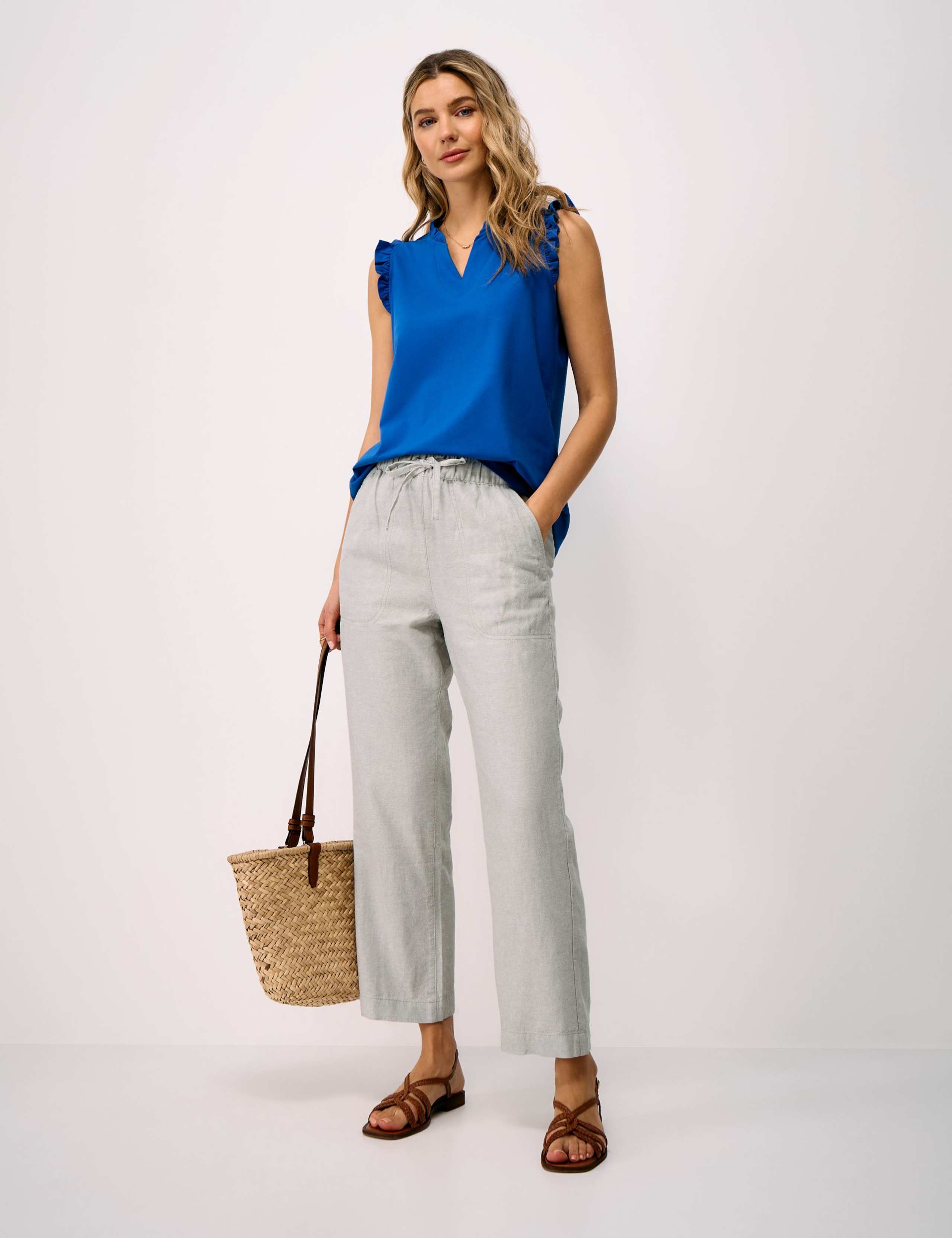 Jersey V-Neck Frill Detail Vest Top 3 of 5