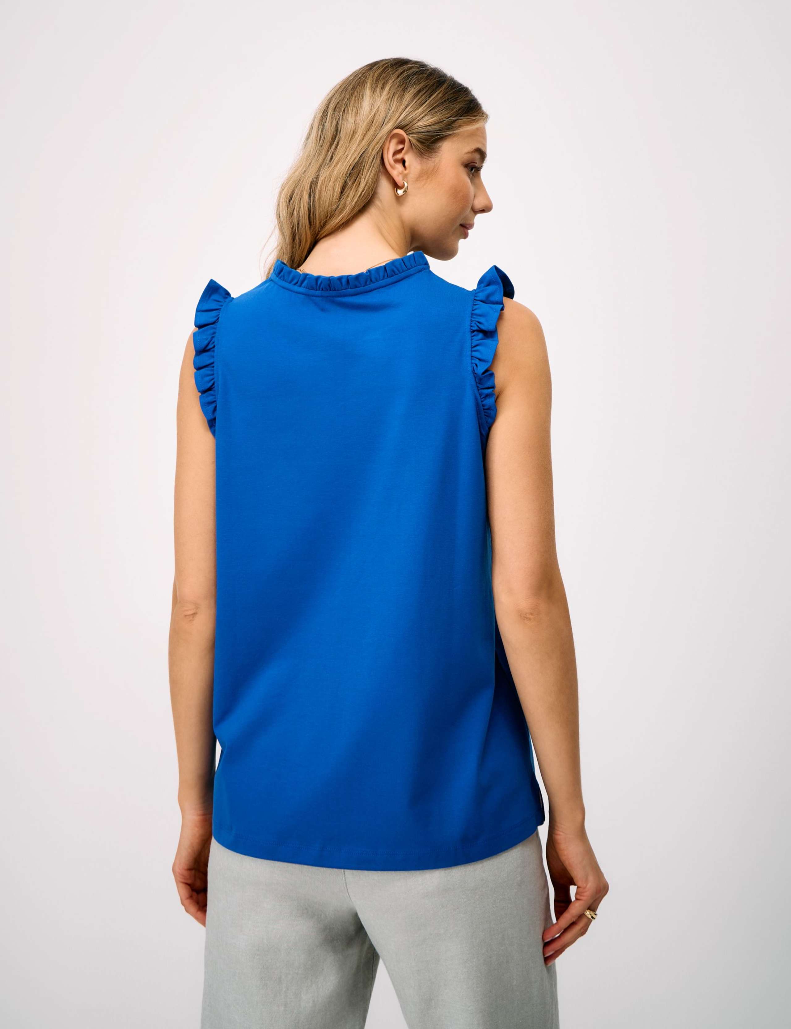 Jersey V-Neck Frill Detail Vest Top 5 of 5