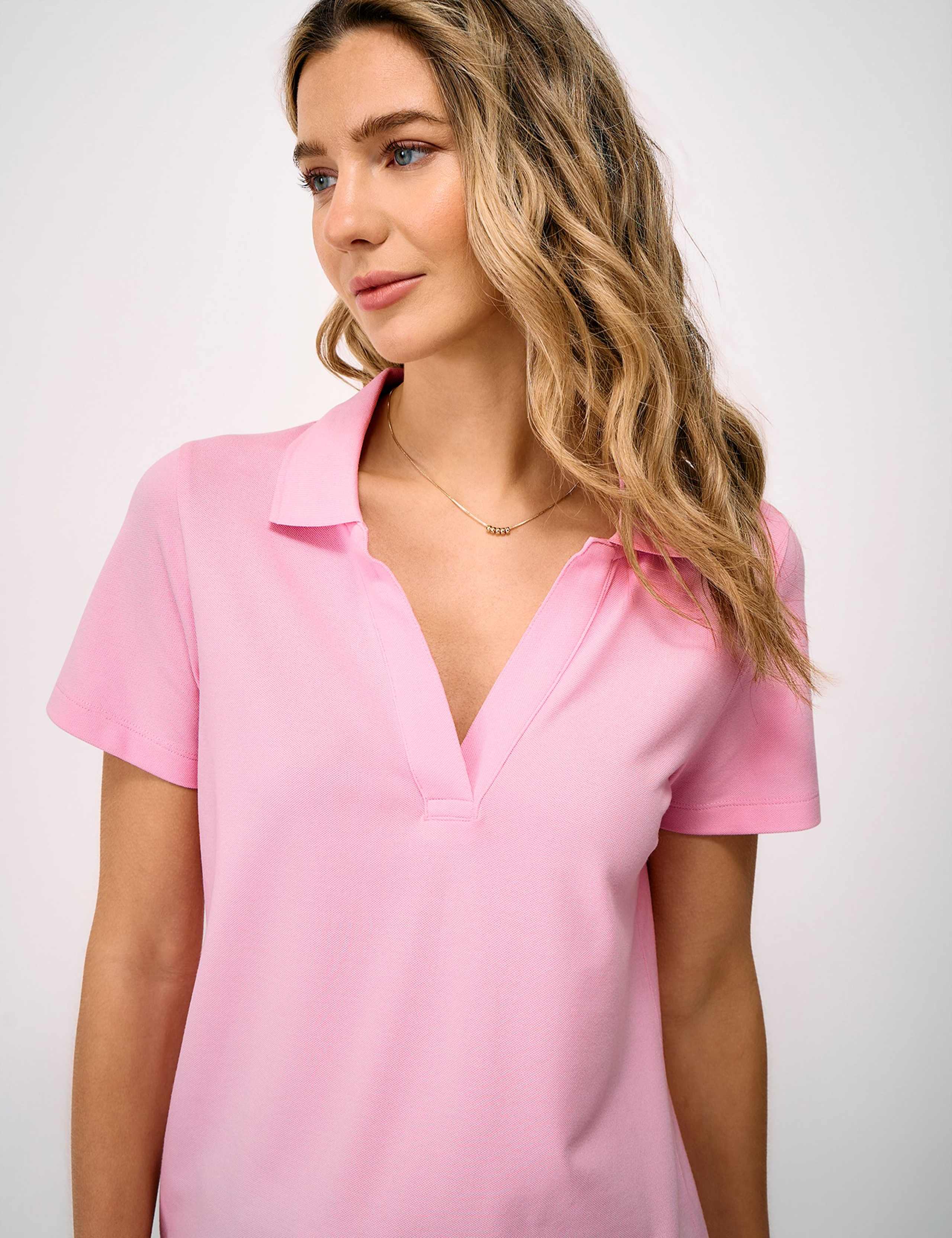 Modal Rich Collared Notch Neck Polo Shirt 4 of 5