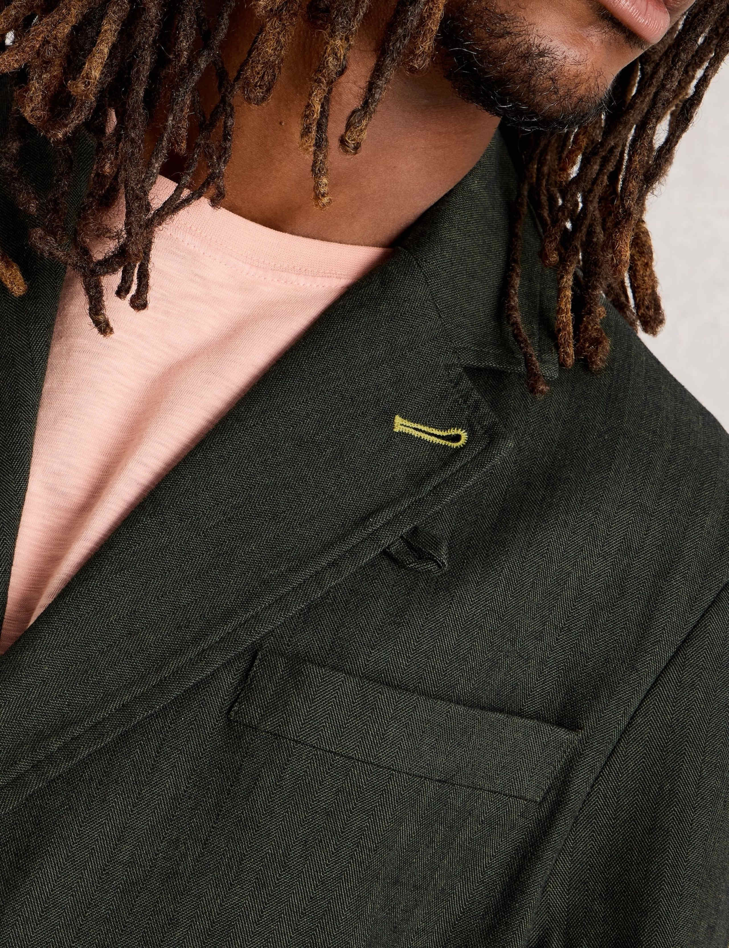 Regular Fit Cotton Rich Herringbone Blazer 5 of 6