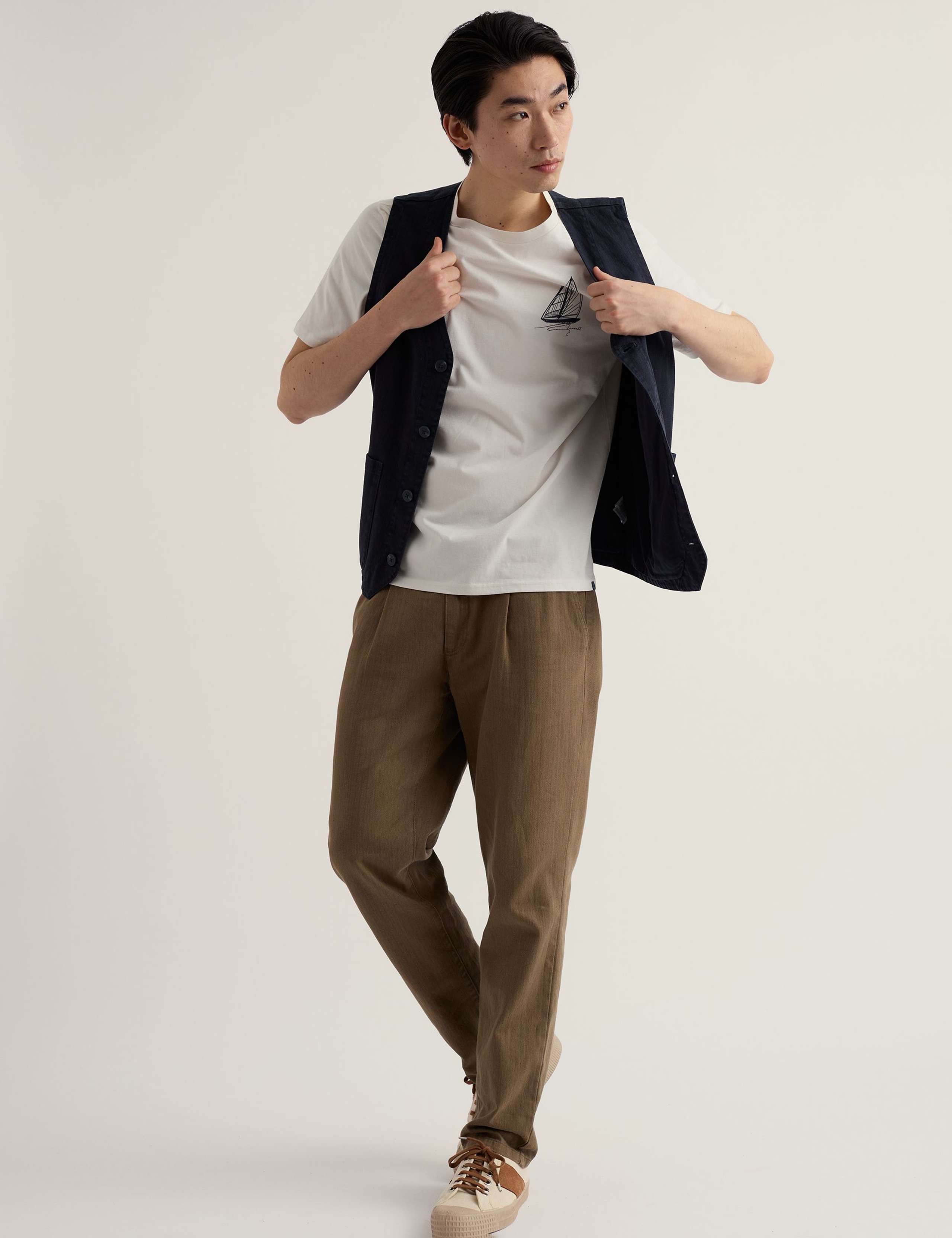 Pure Cotton Sailboat Graphic T-Shirt 1 of 5