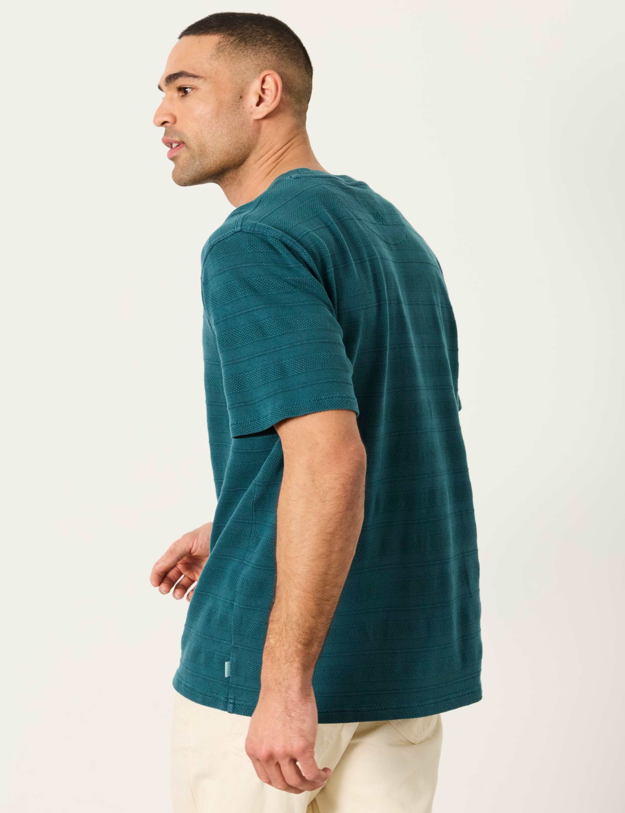 Pure Cotton Textured Stripe T-Shirt 3 of 6
